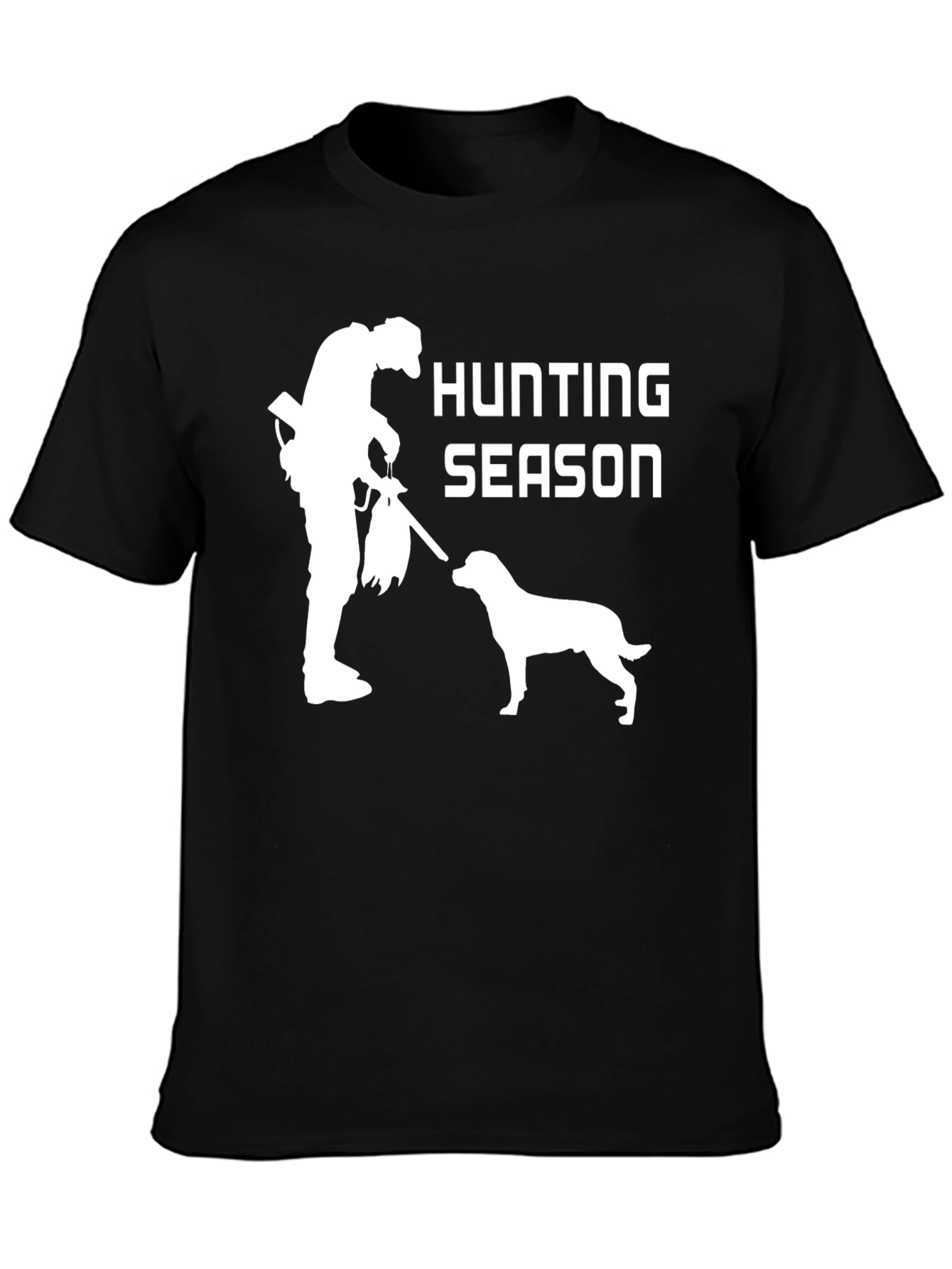 Camiseta Negra: Temporada de Caza con Perro