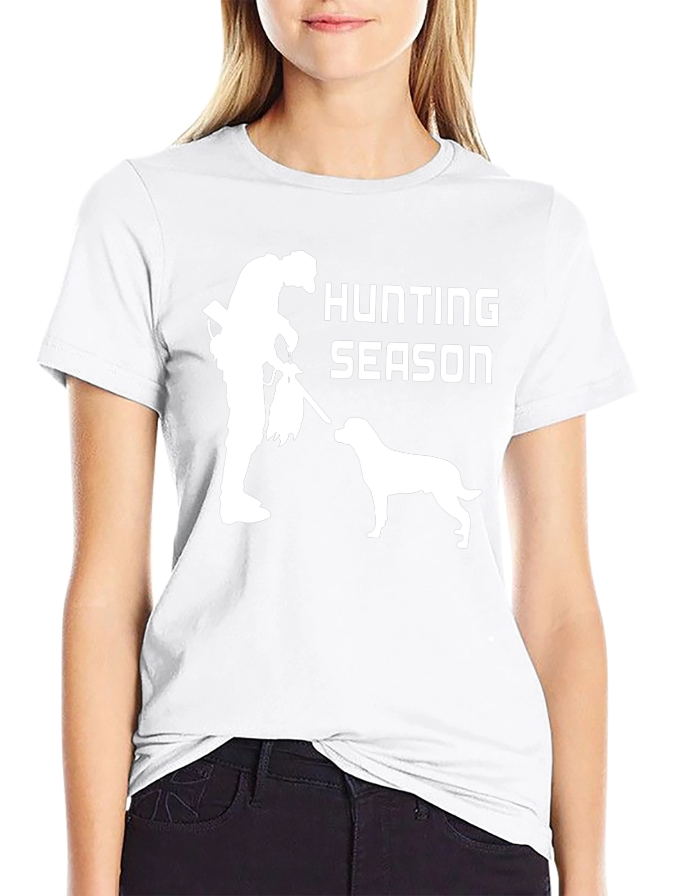 Camiseta Negra: Temporada de Caza con Perro