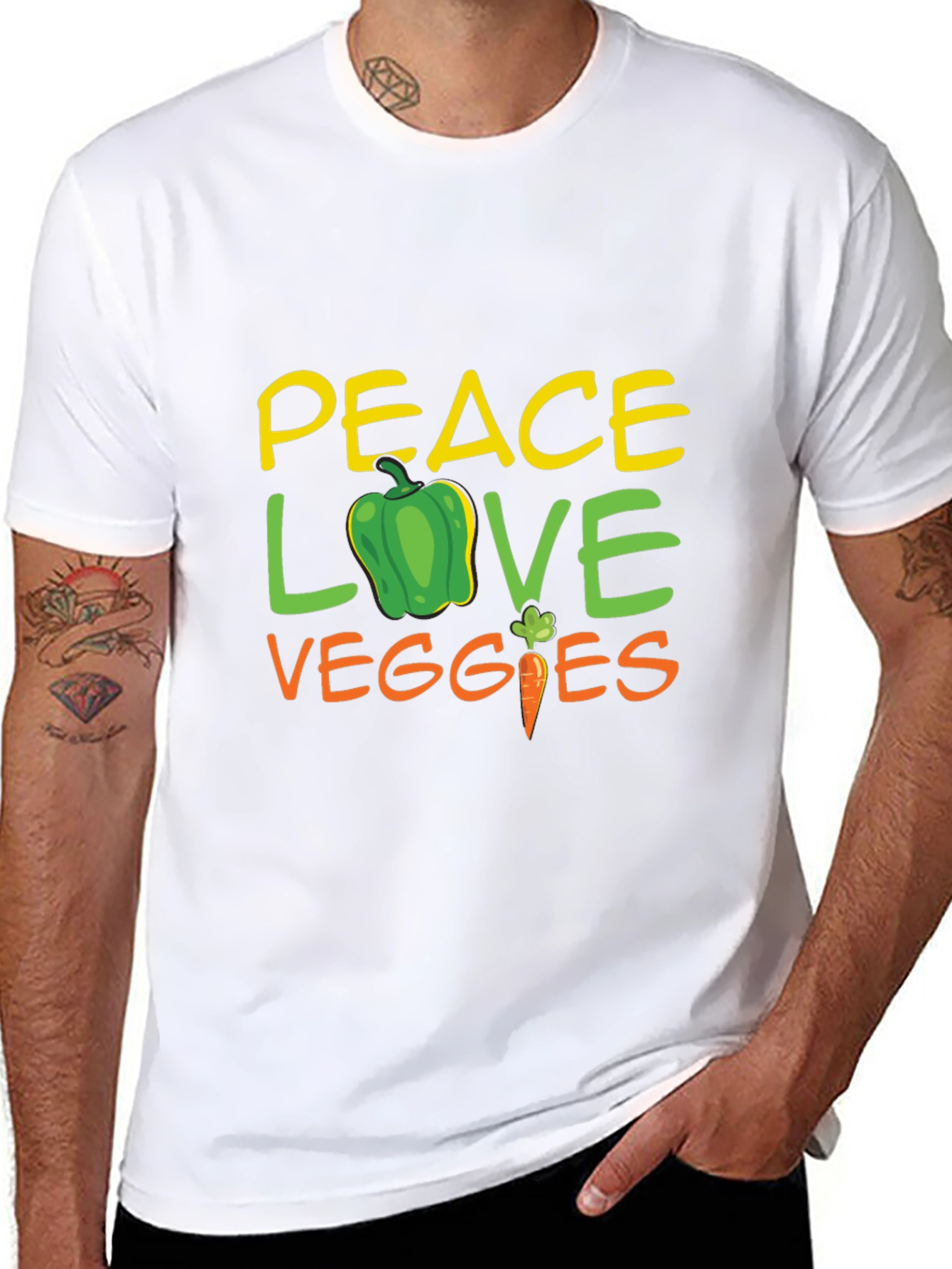 Camiseta Negra - Paz Amor Vegetales