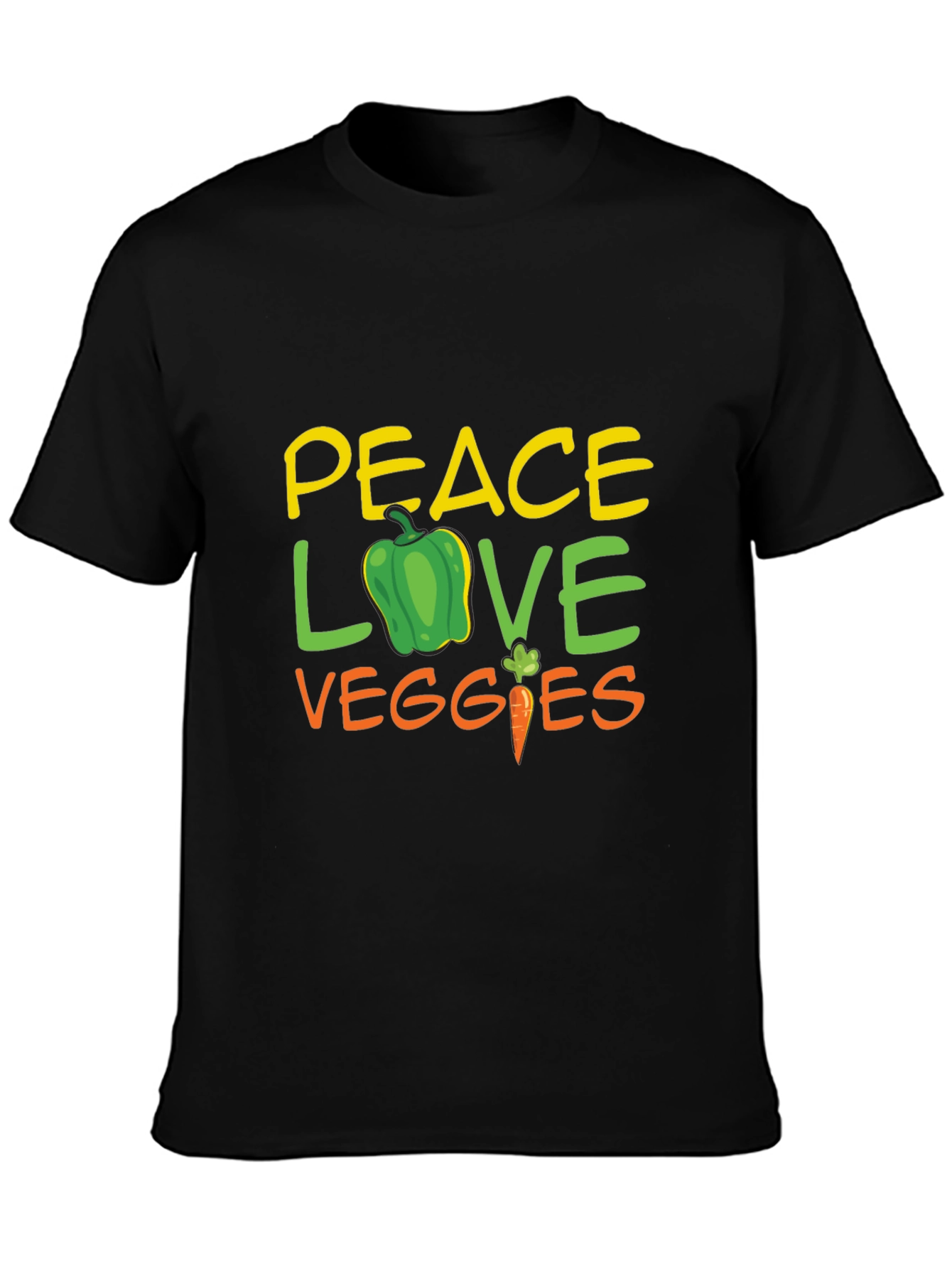 Camiseta Negra - Paz Amor Vegetales