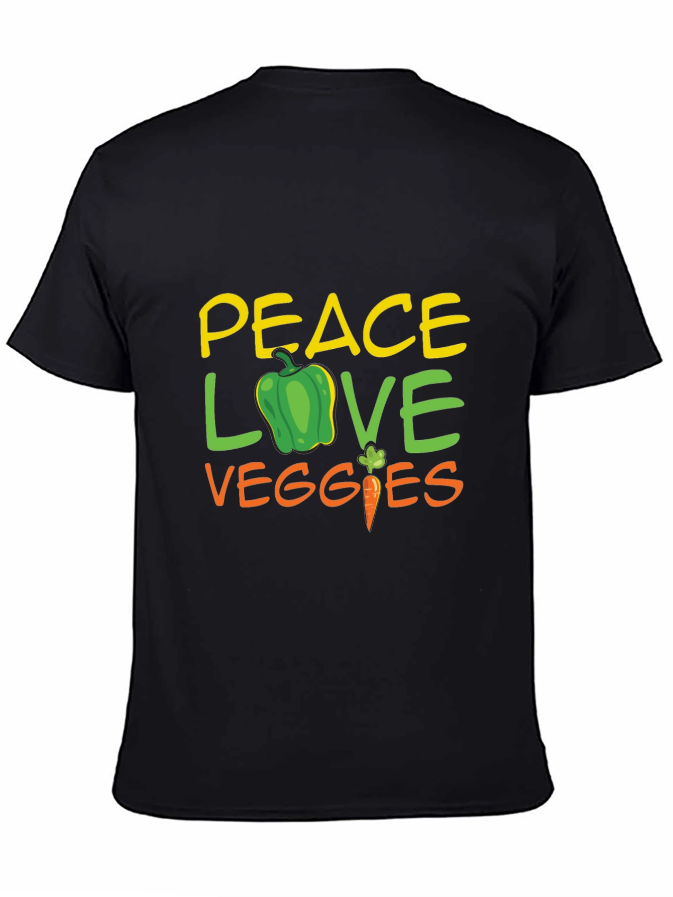 Camiseta Negra - Paz Amor Vegetales