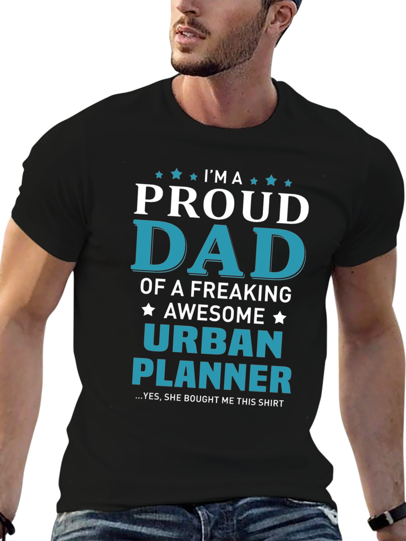 Camiseta Negra: Papá Orgulloso Planificador Urbano
