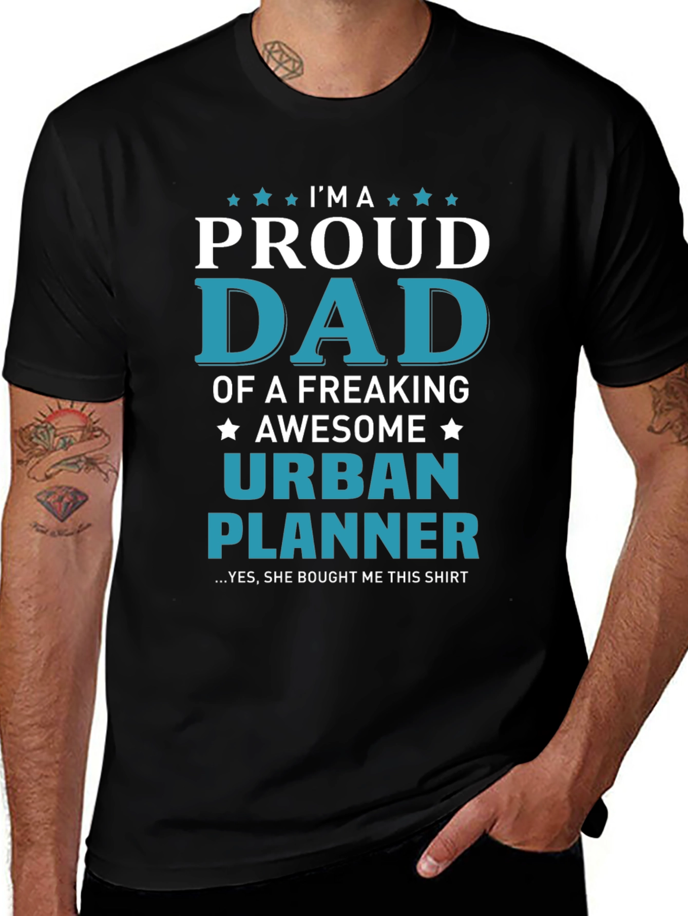 Camiseta Negra: Papá Orgulloso Planificador Urbano