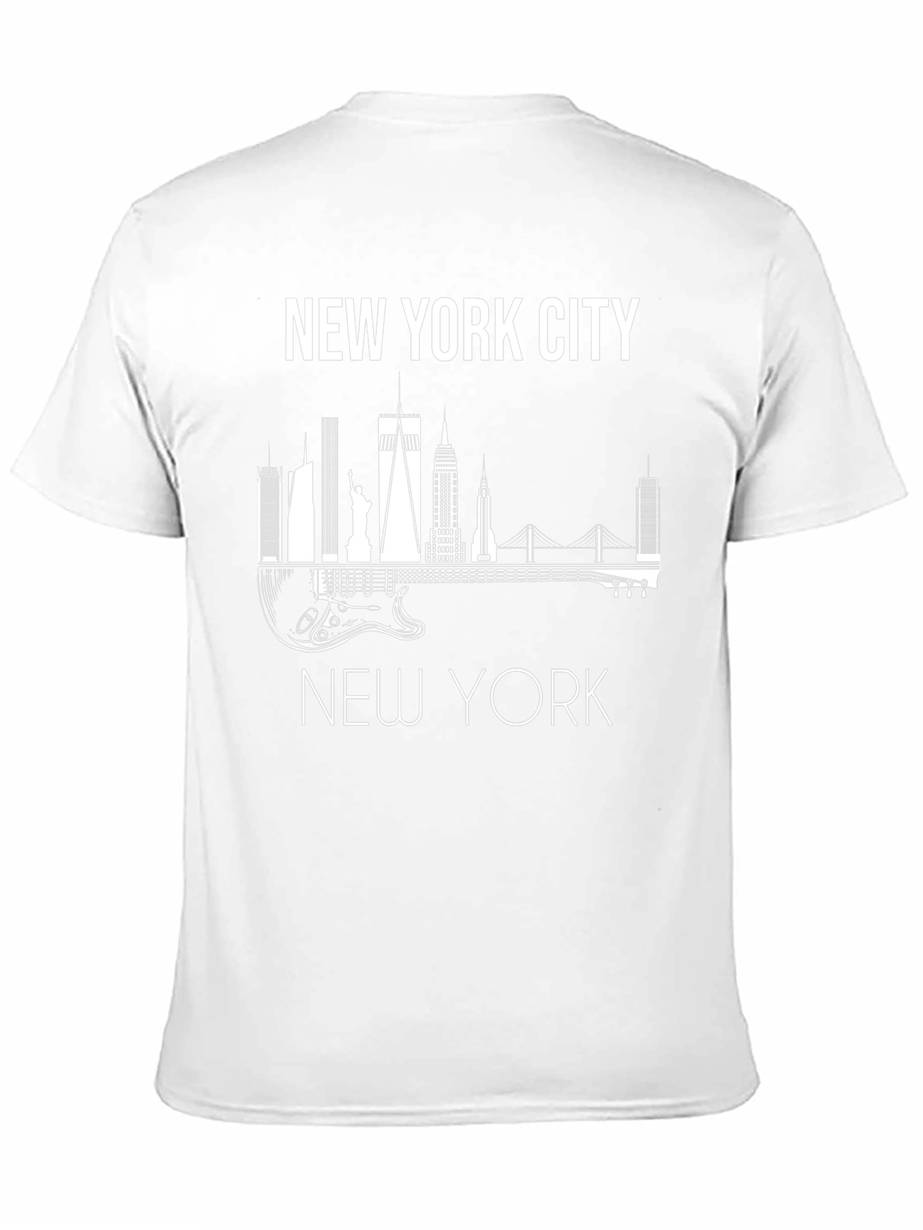 Camiseta Hombre Negra Skyline Nueva York