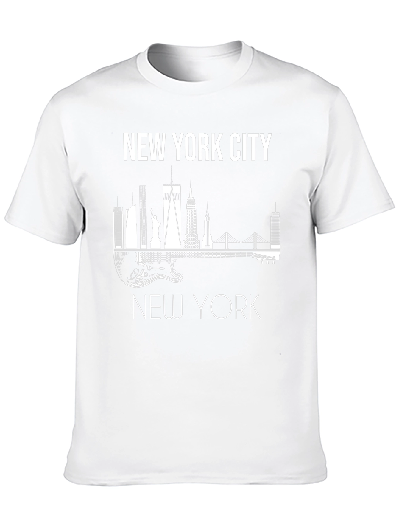 Camiseta Hombre Negra Skyline Nueva York