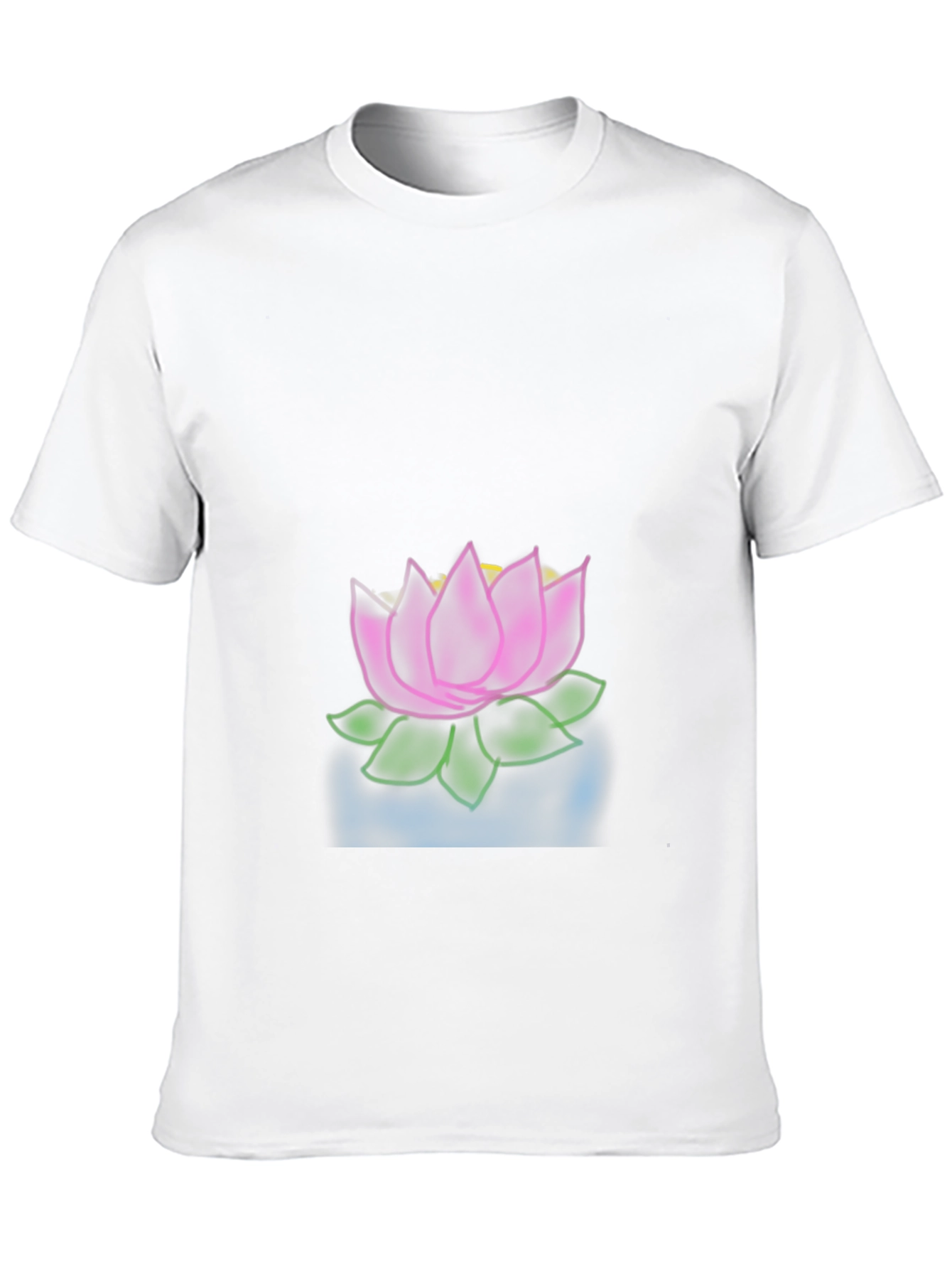 Camiseta Negra con Diseño de Loto Floral