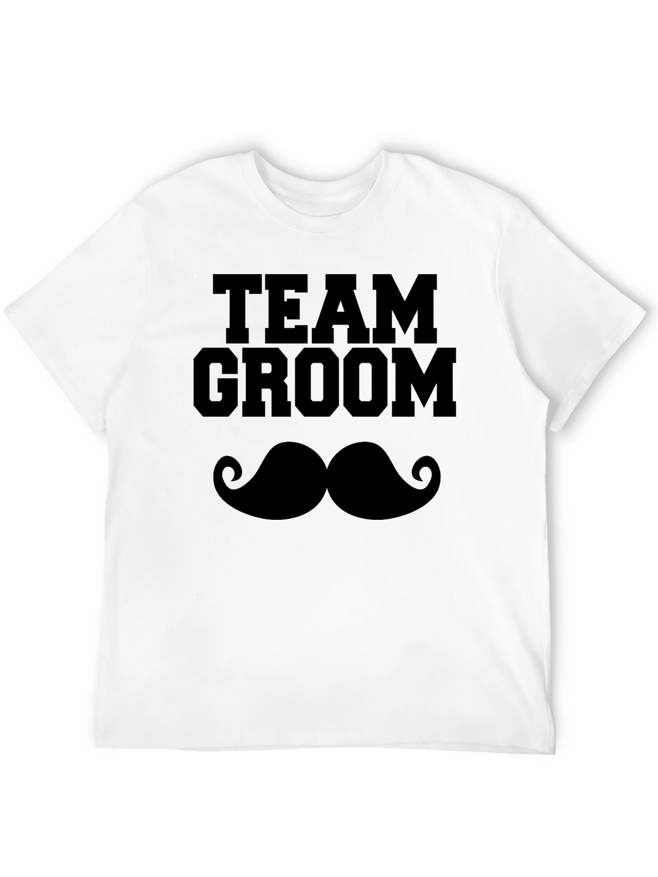 Camiseta Negra Team Groom Bigote para Despedida de Soltero