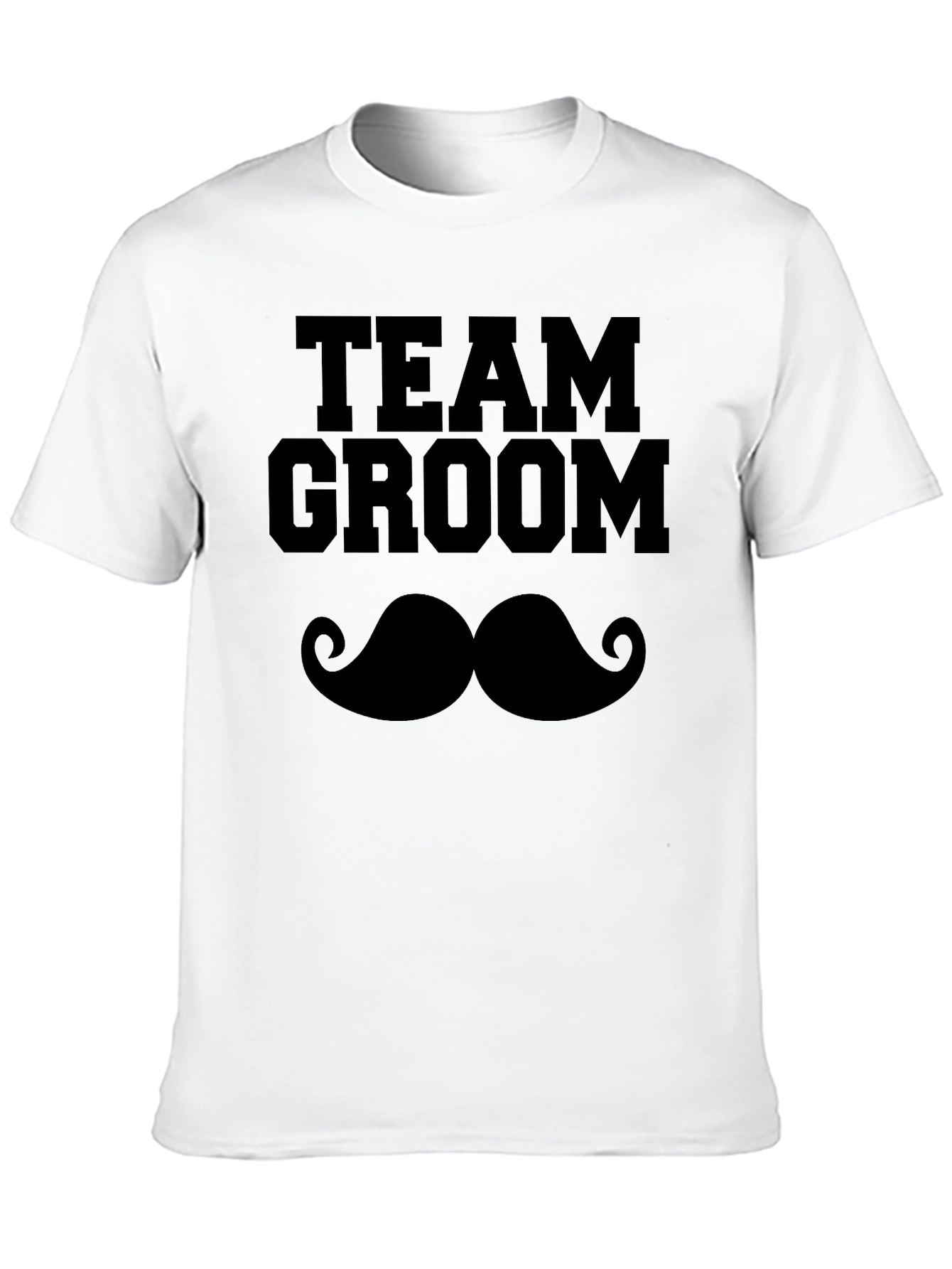 Camiseta Negra Team Groom Bigote para Despedida de Soltero