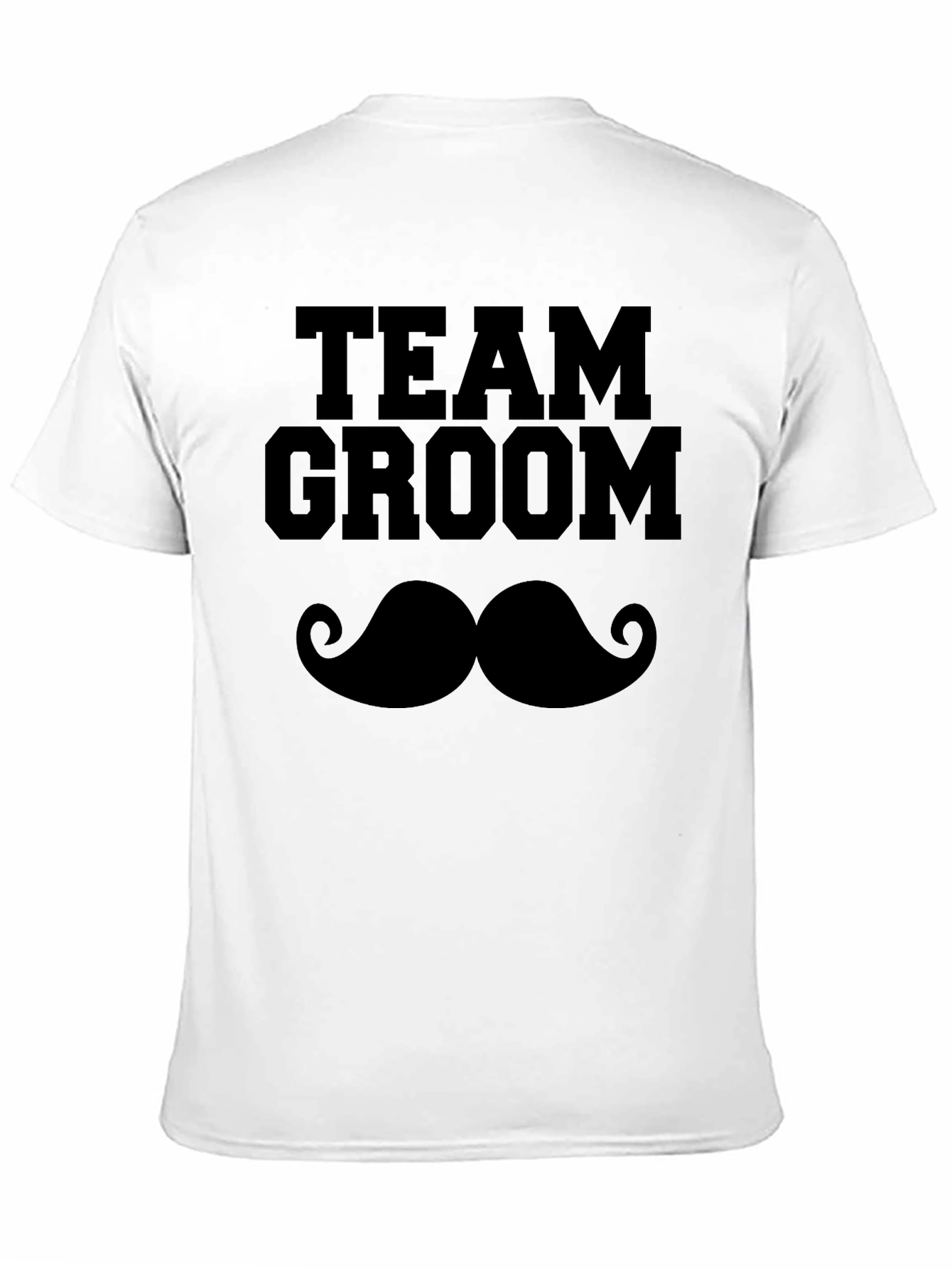 Camiseta Negra Team Groom Bigote para Despedida de Soltero