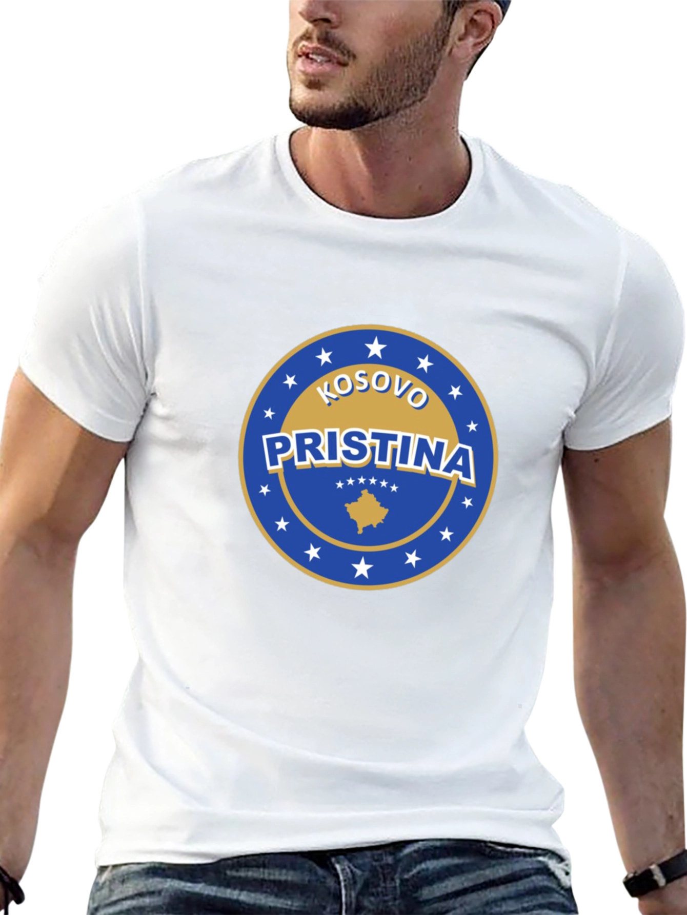 Camiseta Negra Pristina Kosovo Diseño Único
