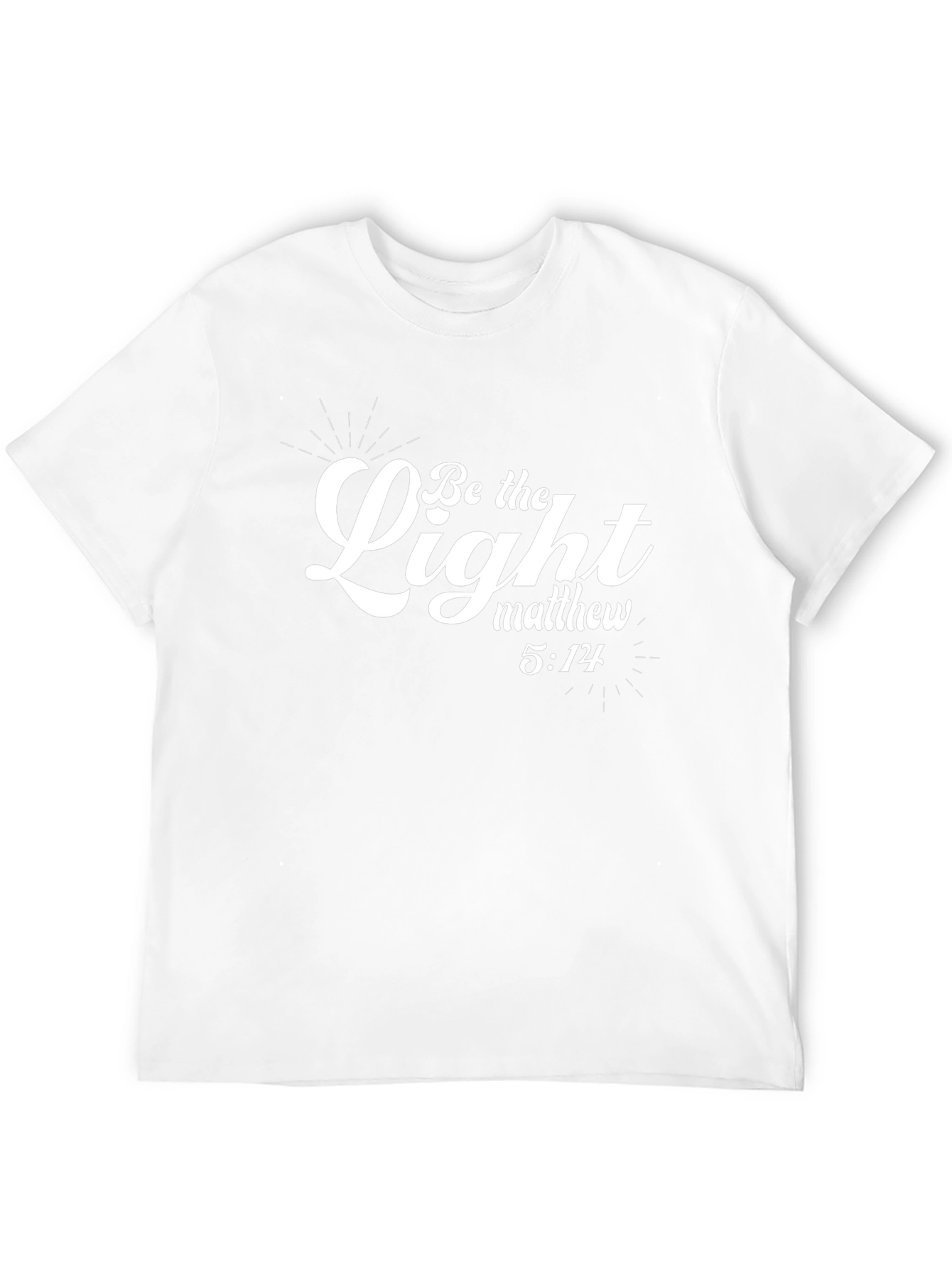 Camiseta Negra Sé la Luz con Cita Bíblica