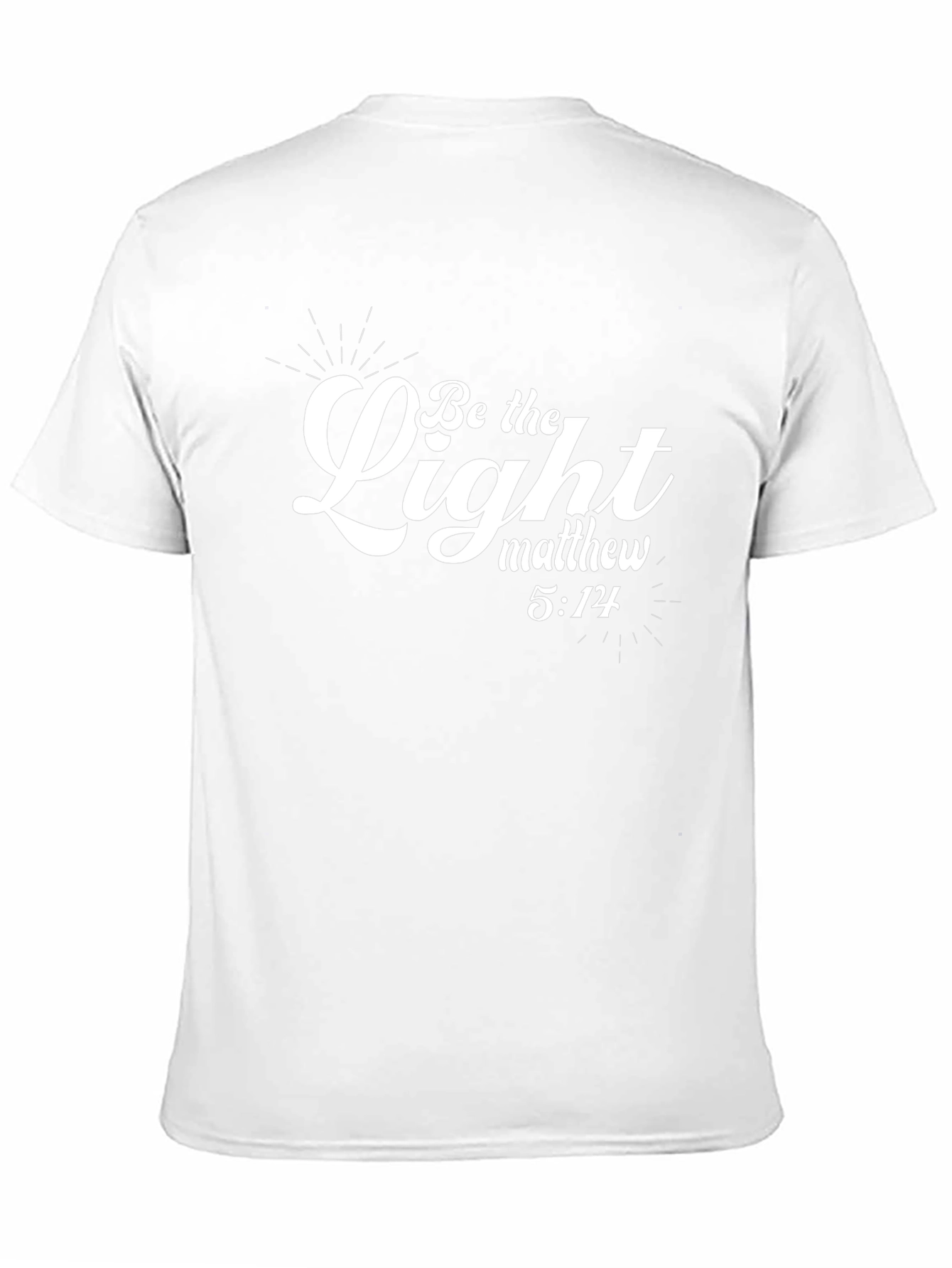 Camiseta Negra Sé la Luz con Cita Bíblica