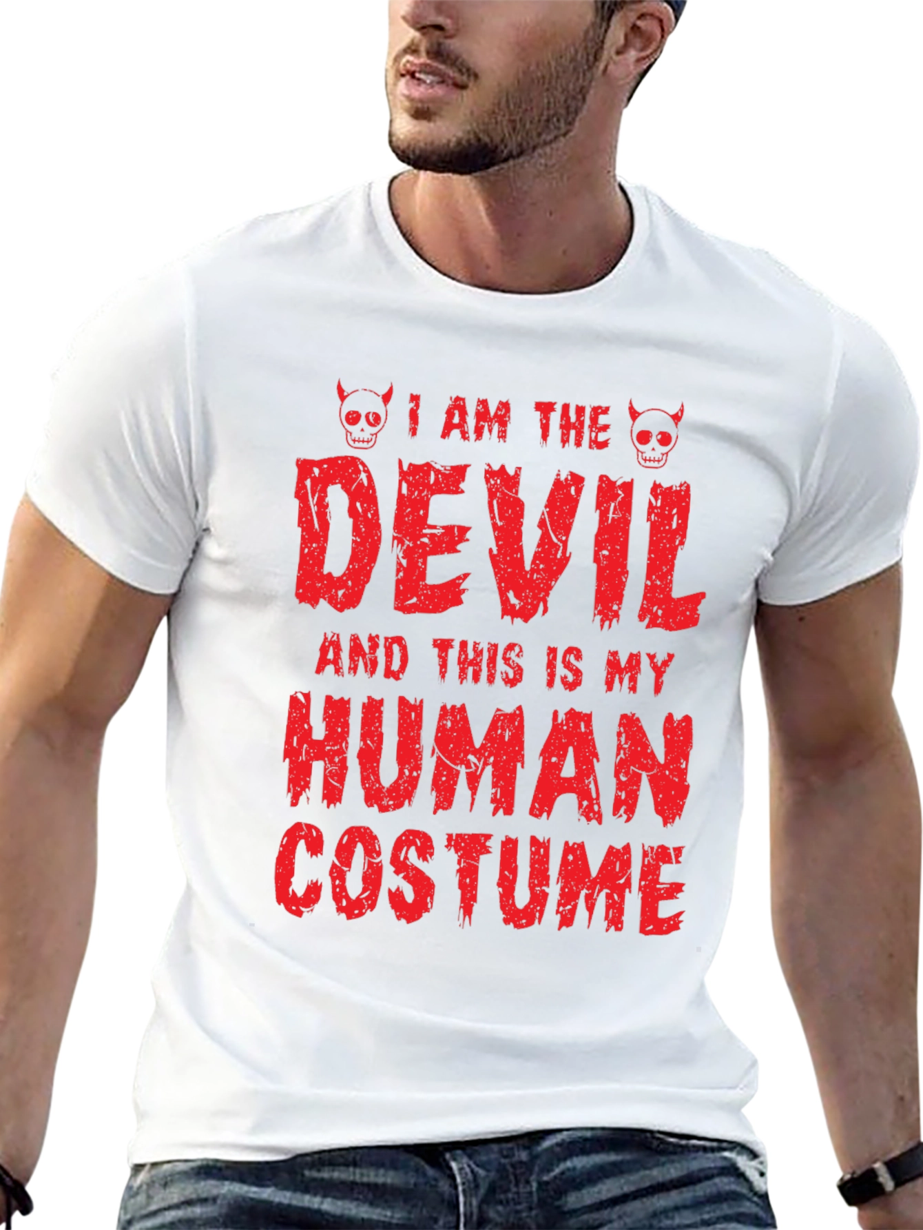 Camiseta de Halloween: Disfraz de Diablo Humano