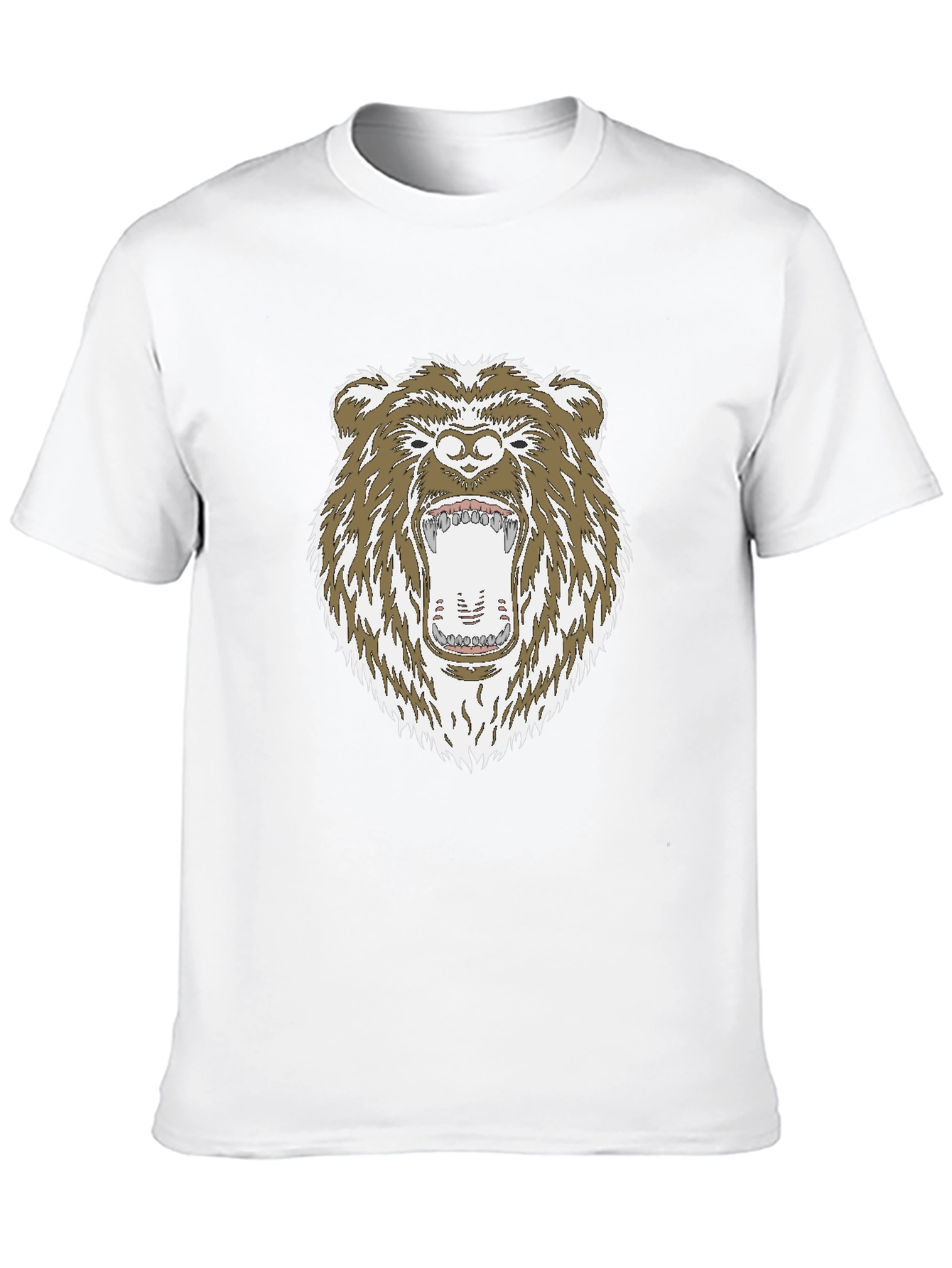 Camiseta Negra con Estampado de Oso Grizzly