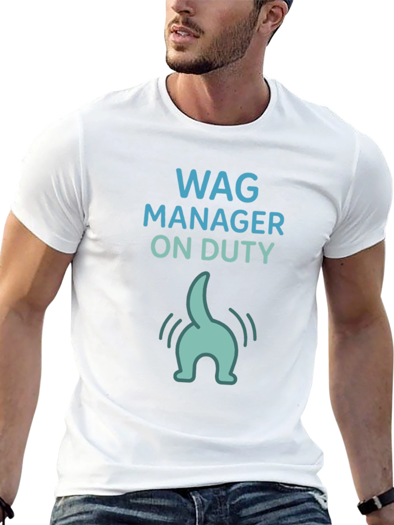Camiseta Negra Wag Manager On Duty Divertida