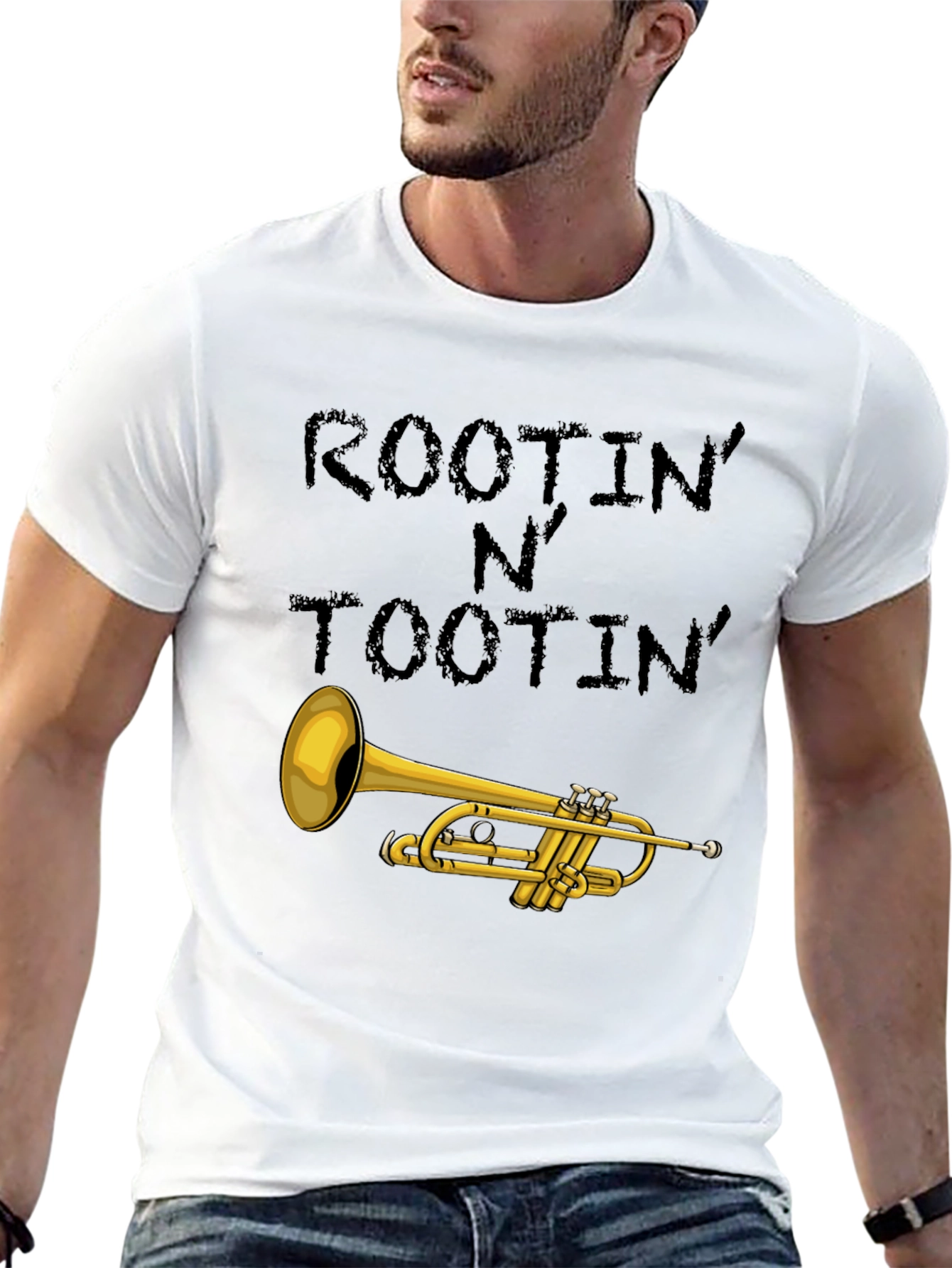 Camiseta Negra Rootin N Tootin con Trompeta