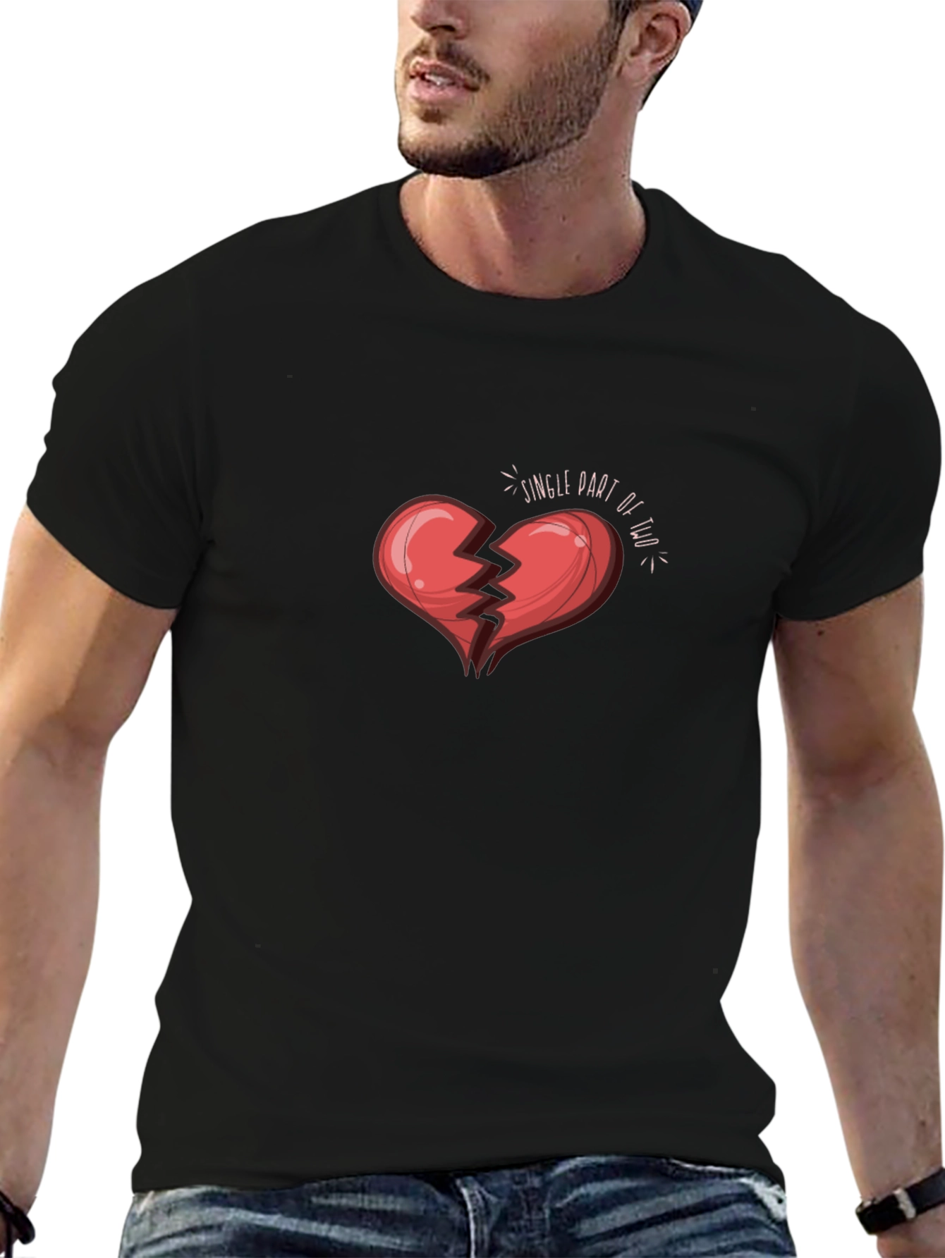 Camiseta Negra Corazón Roto