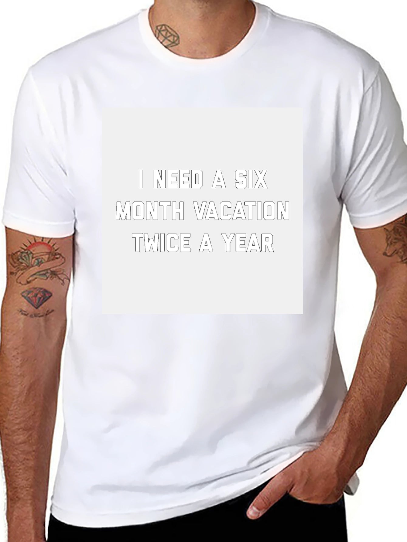 Camiseta Negra: Necesito Vacaciones de Seis Meses