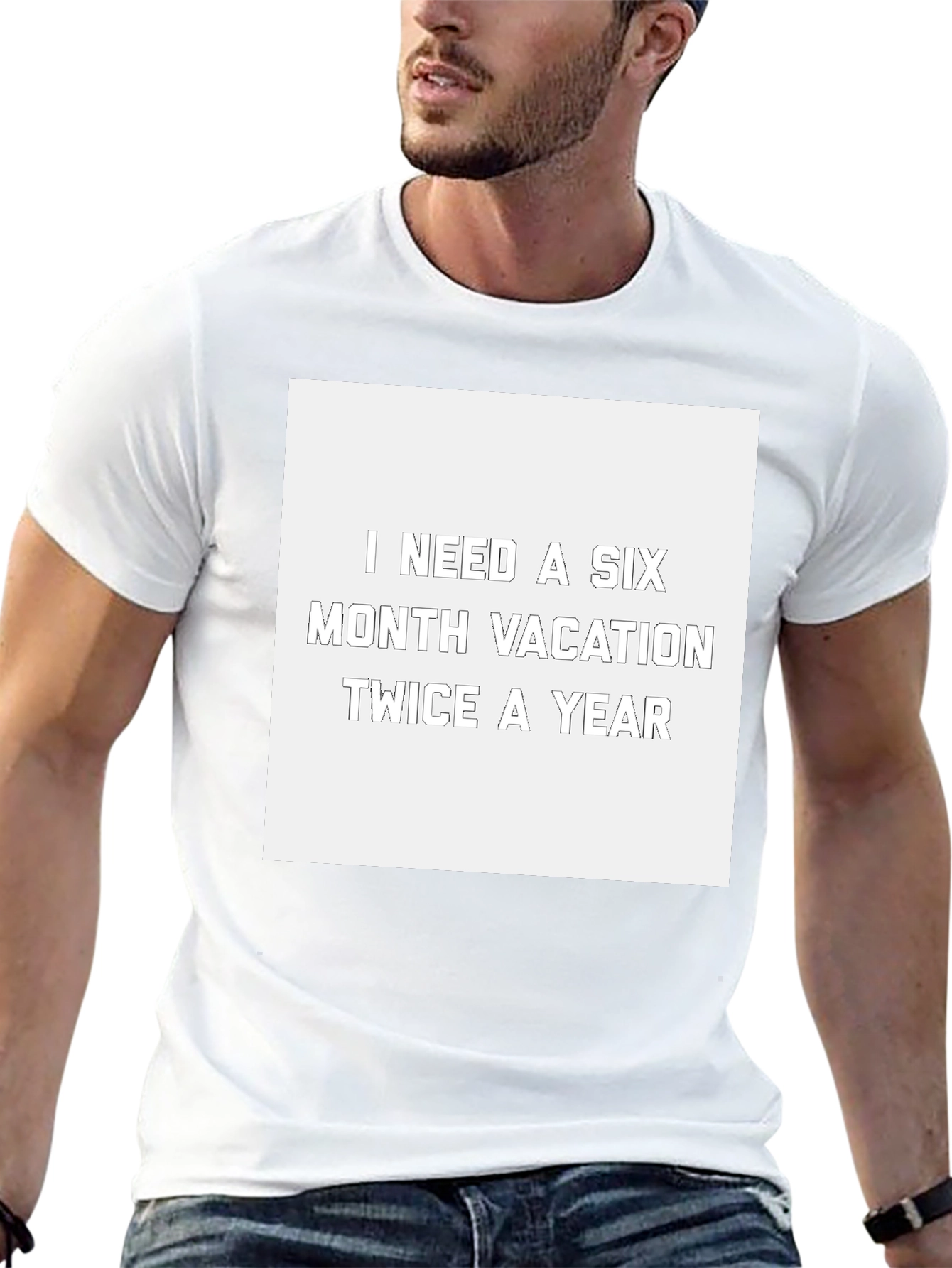 Camiseta Negra: Necesito Vacaciones de Seis Meses