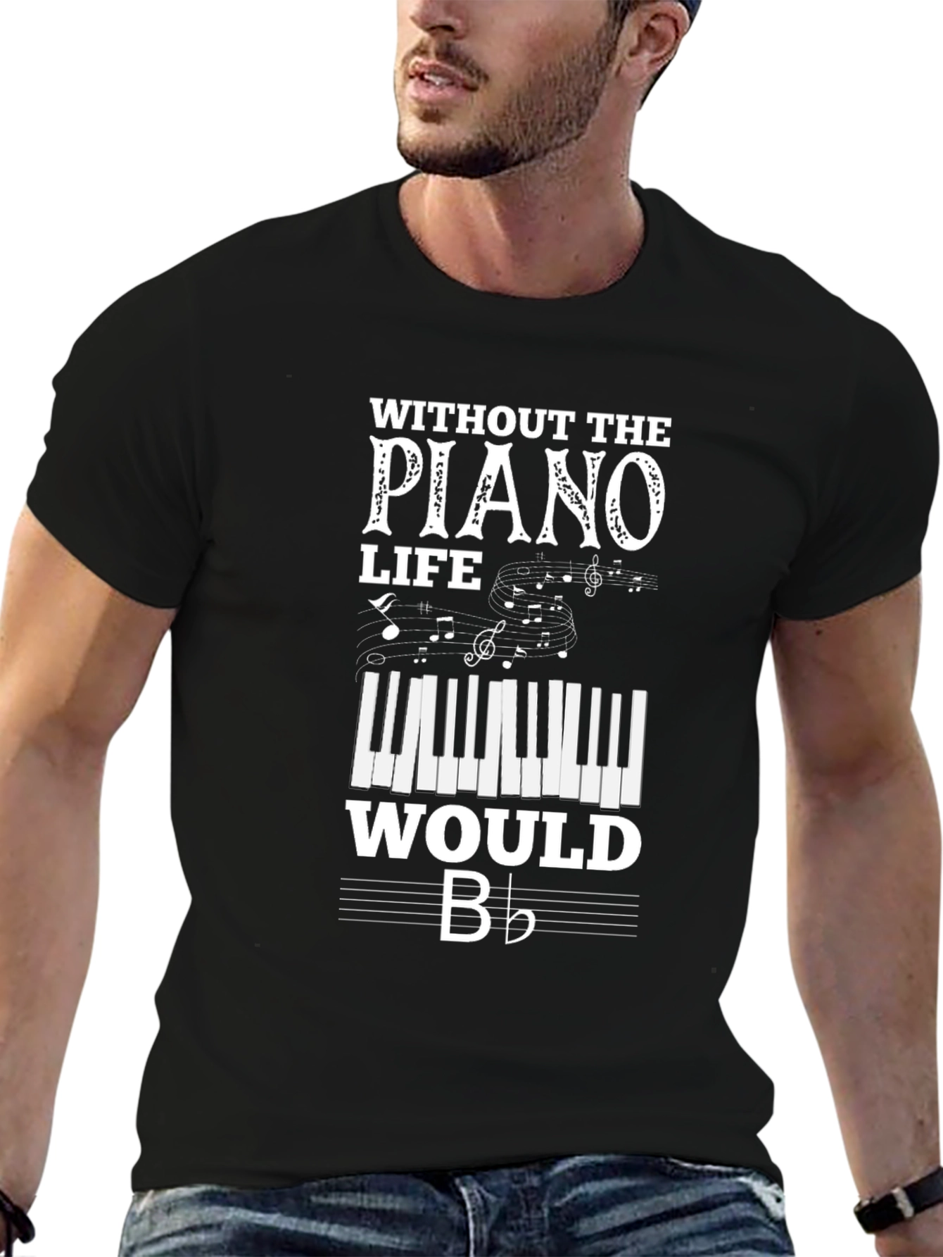Camiseta Negra Sin Piano la Vida Sería B♭