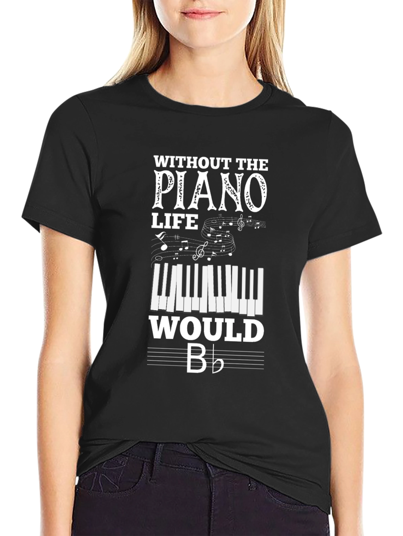 Camiseta Negra Sin Piano la Vida Sería B♭