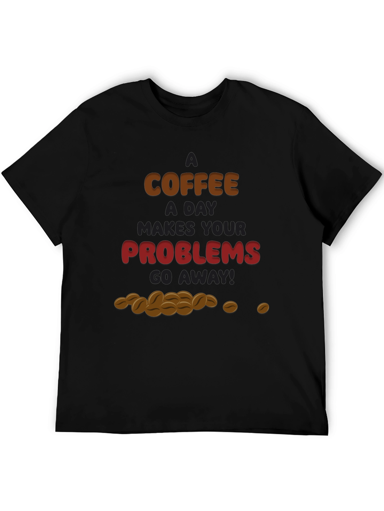 Camiseta Negra Café para Olvidar Problemas