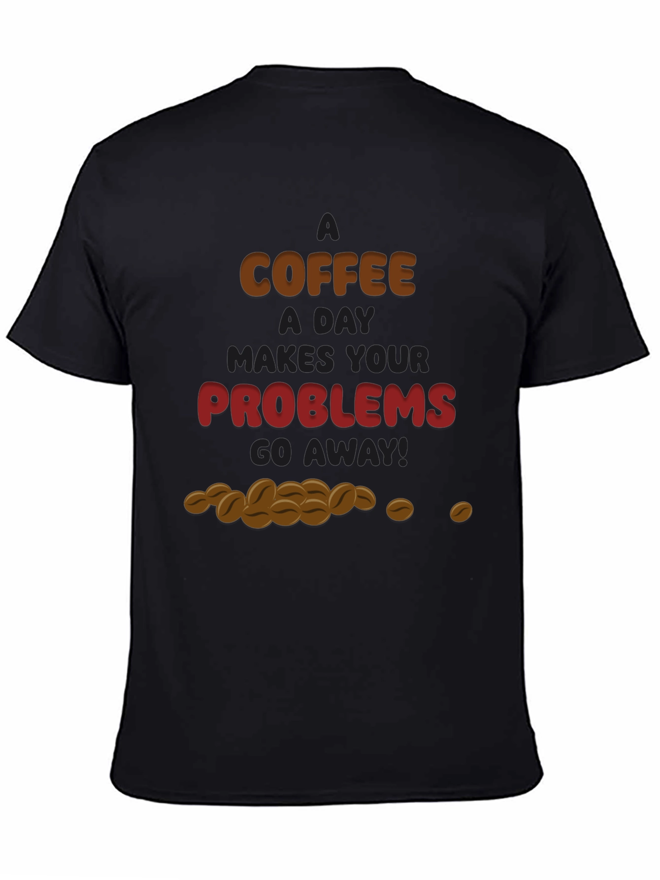 Camiseta Negra Café para Olvidar Problemas