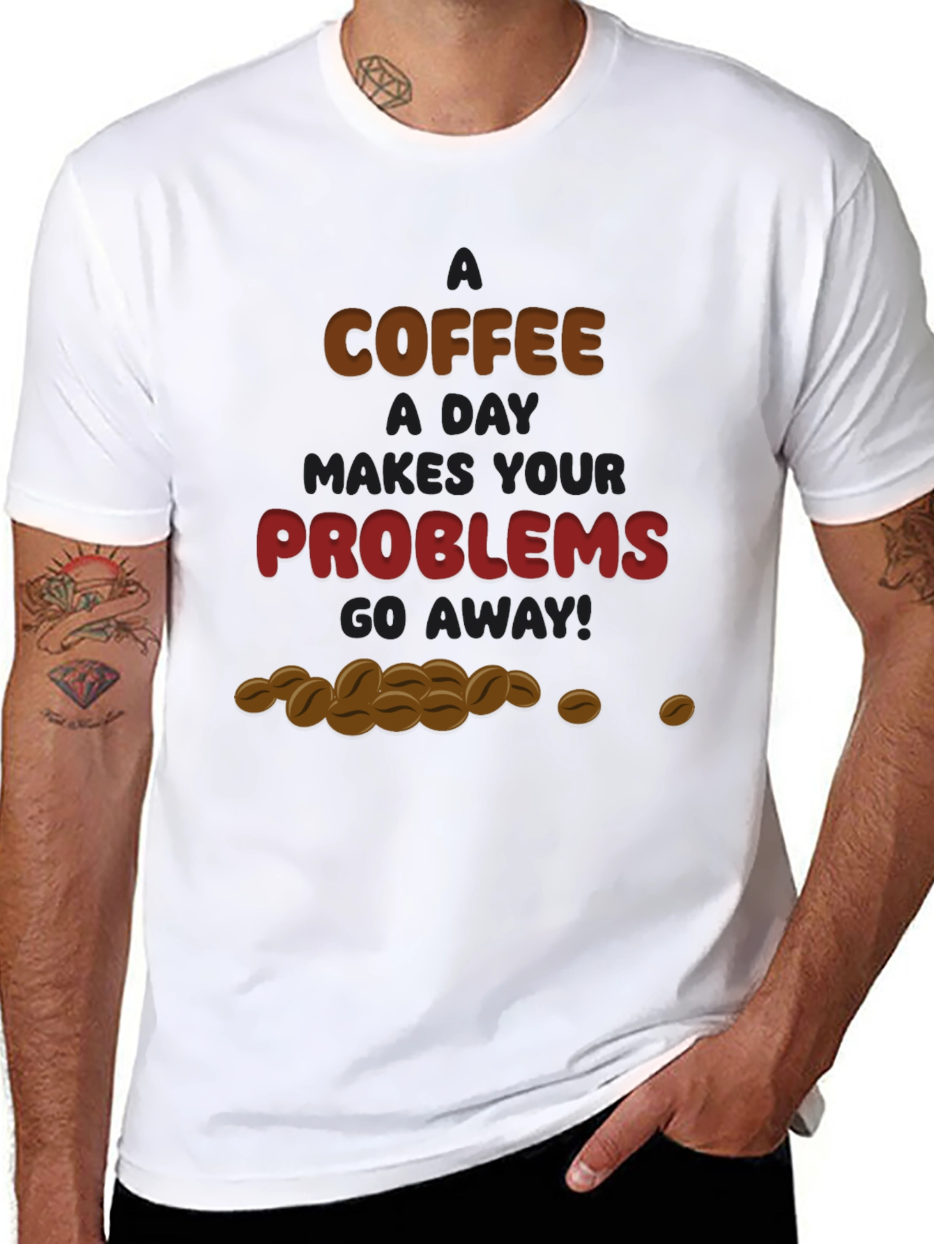 Camiseta Negra Café para Olvidar Problemas