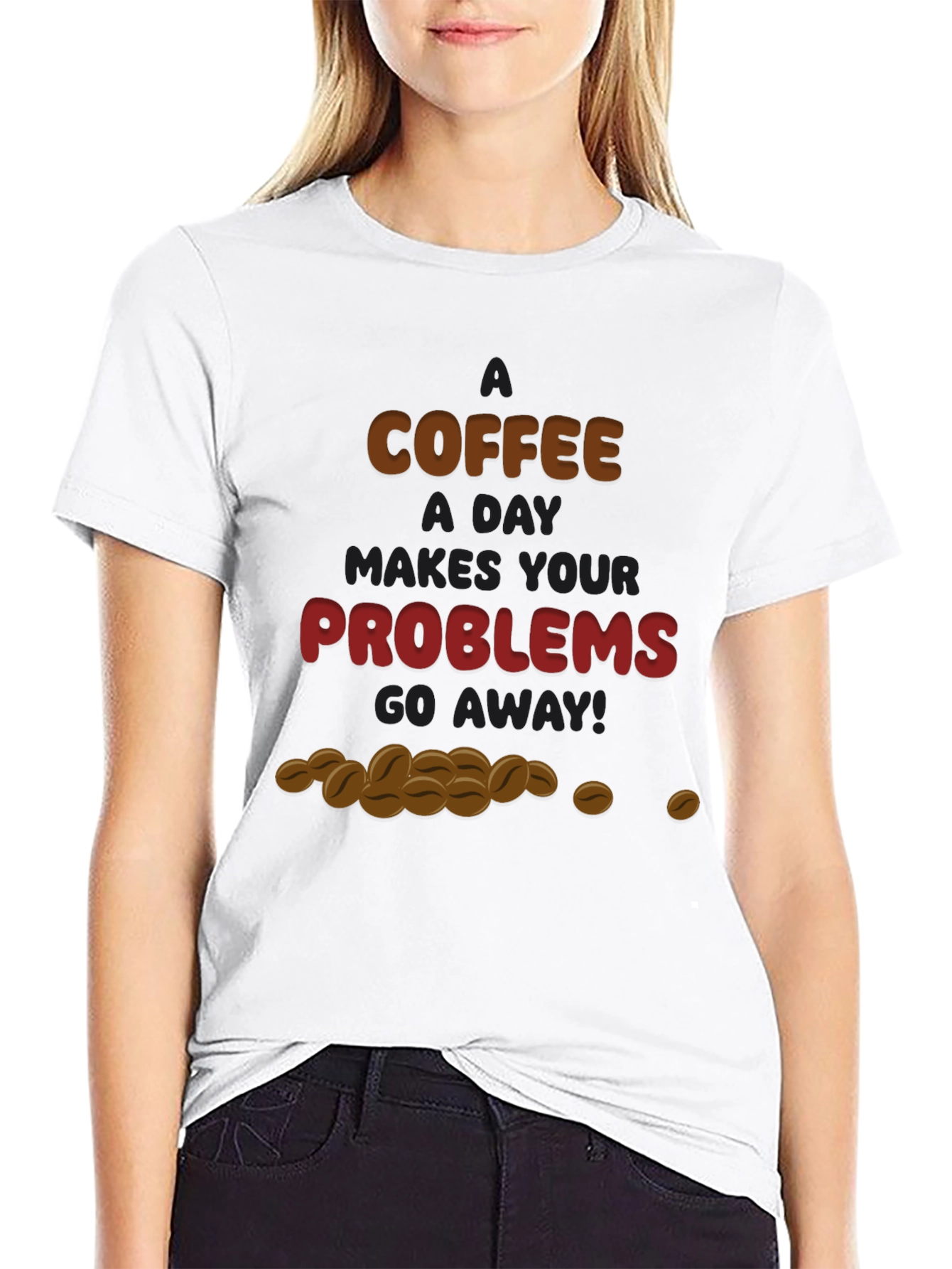 Camiseta Negra Café para Olvidar Problemas