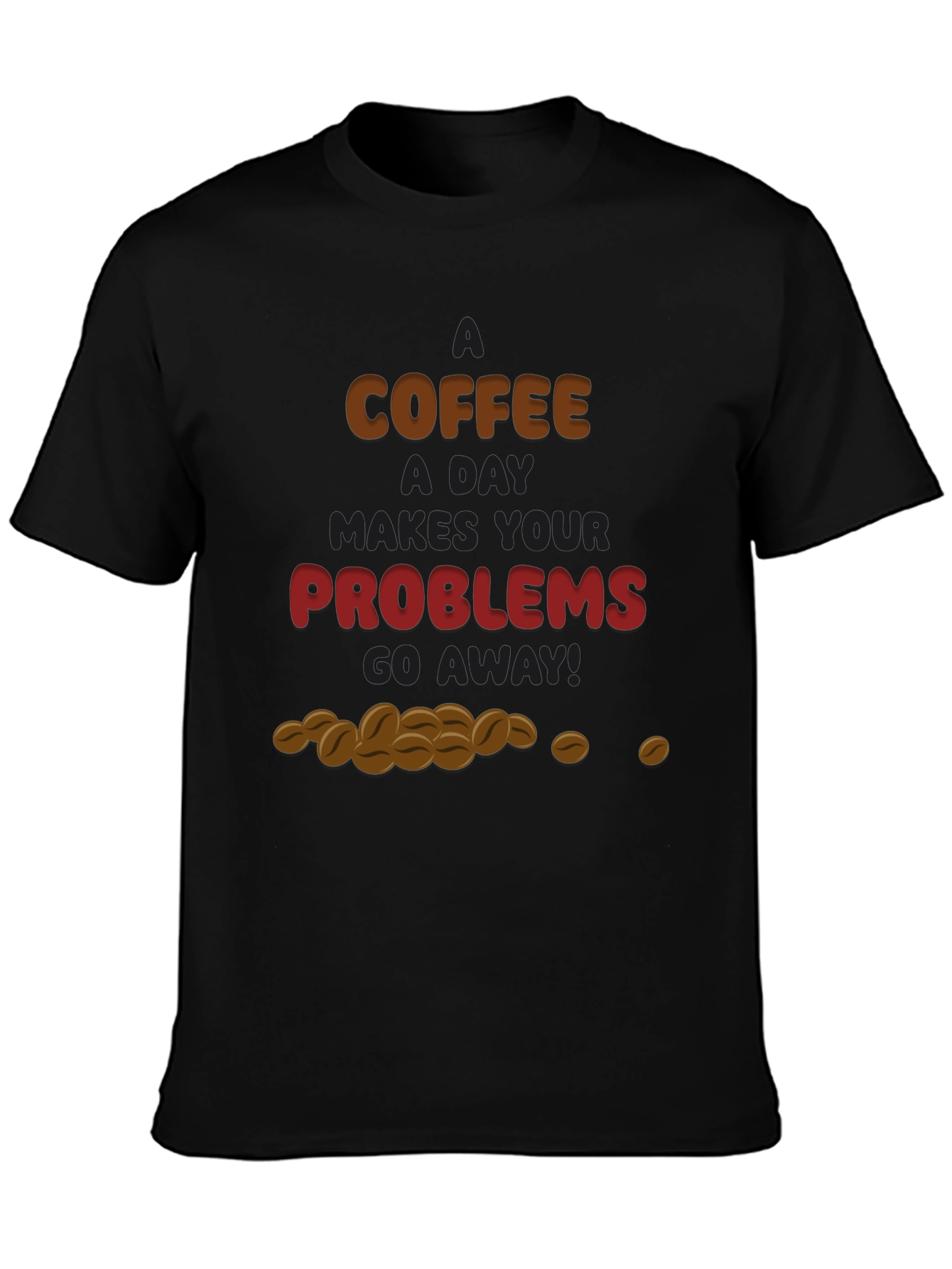 Camiseta Negra Café para Olvidar Problemas
