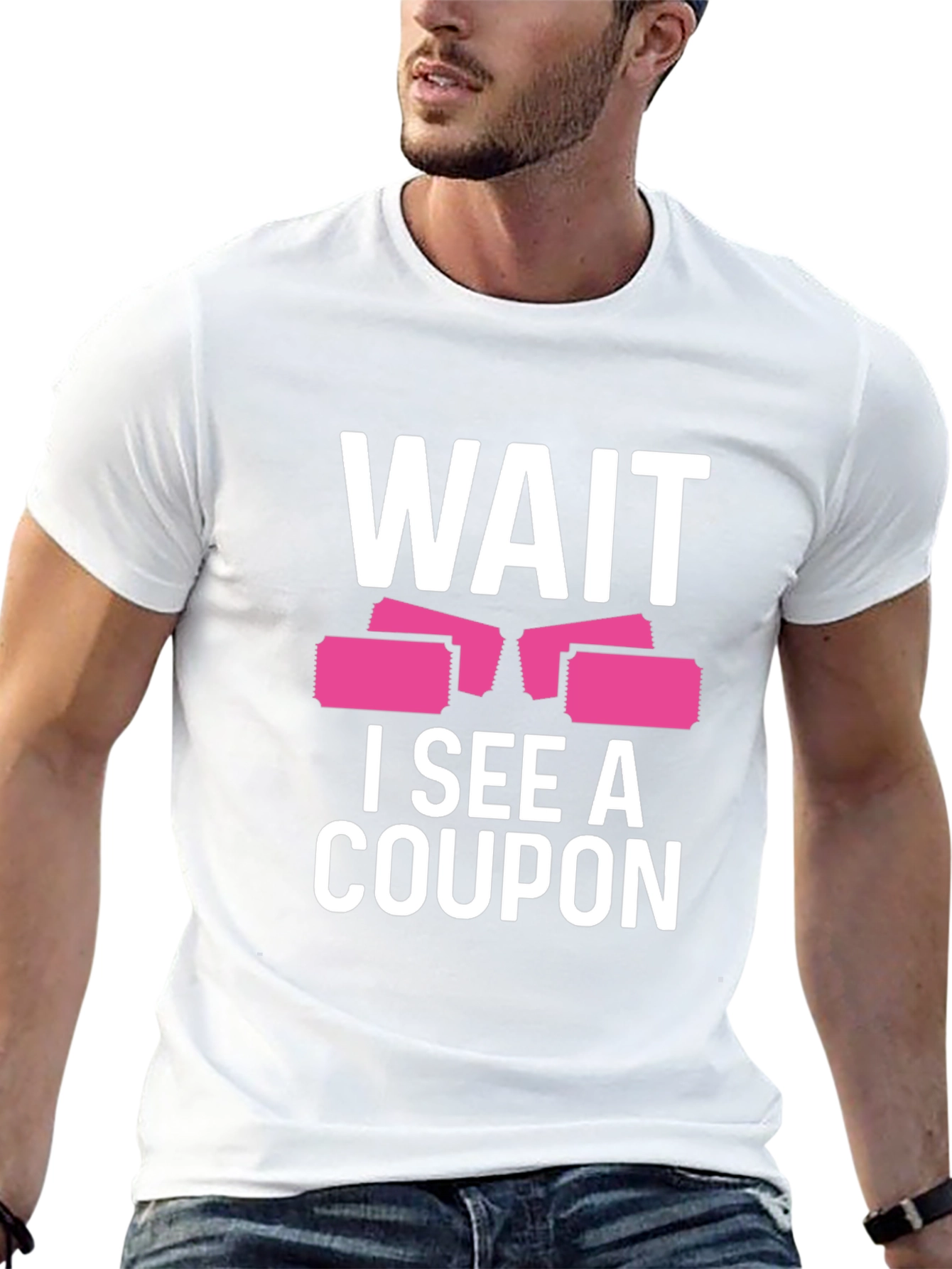 Camiseta Negra Wait I See A Coupon