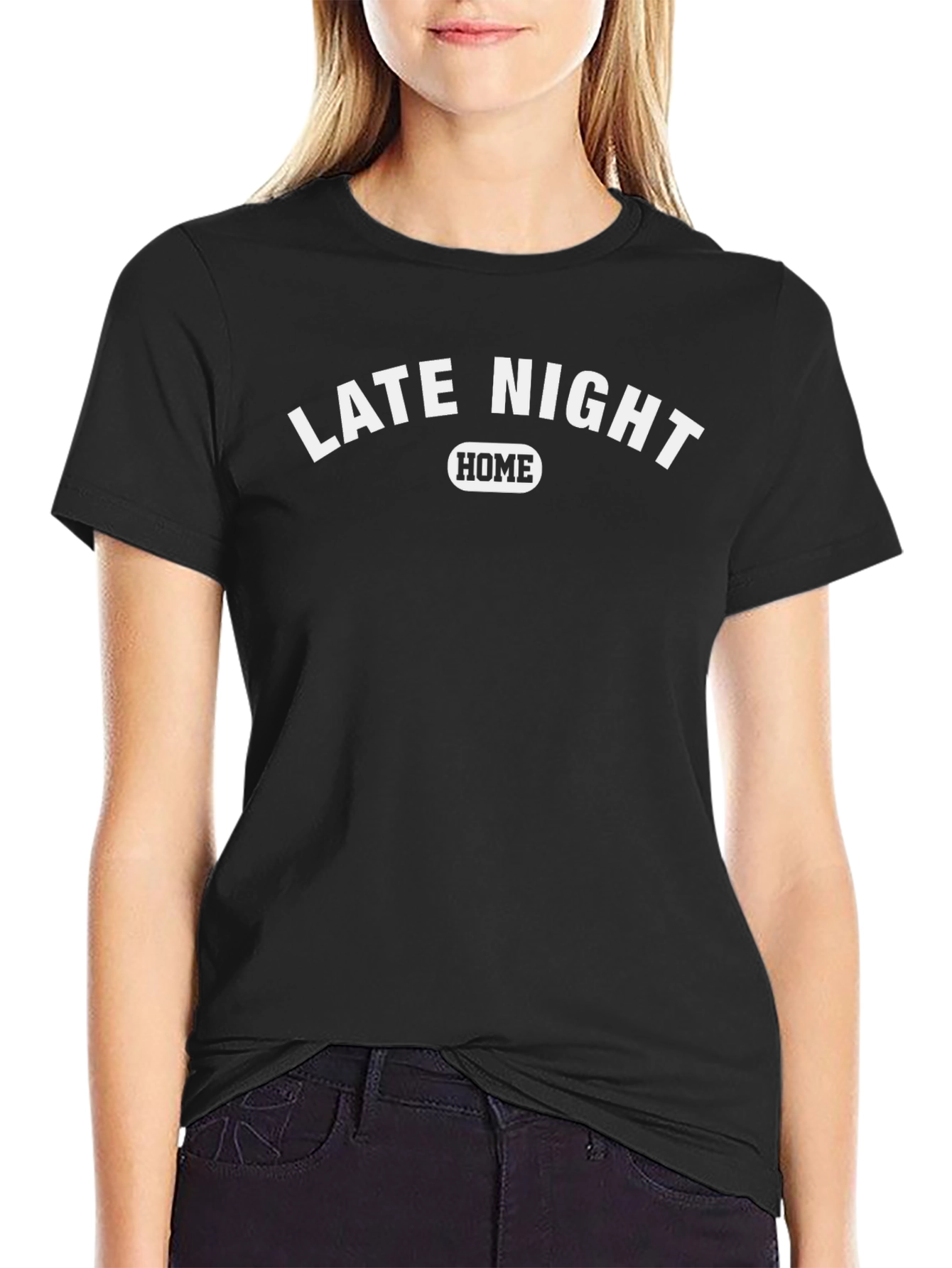 Camiseta Hombre Negra Late Night Home