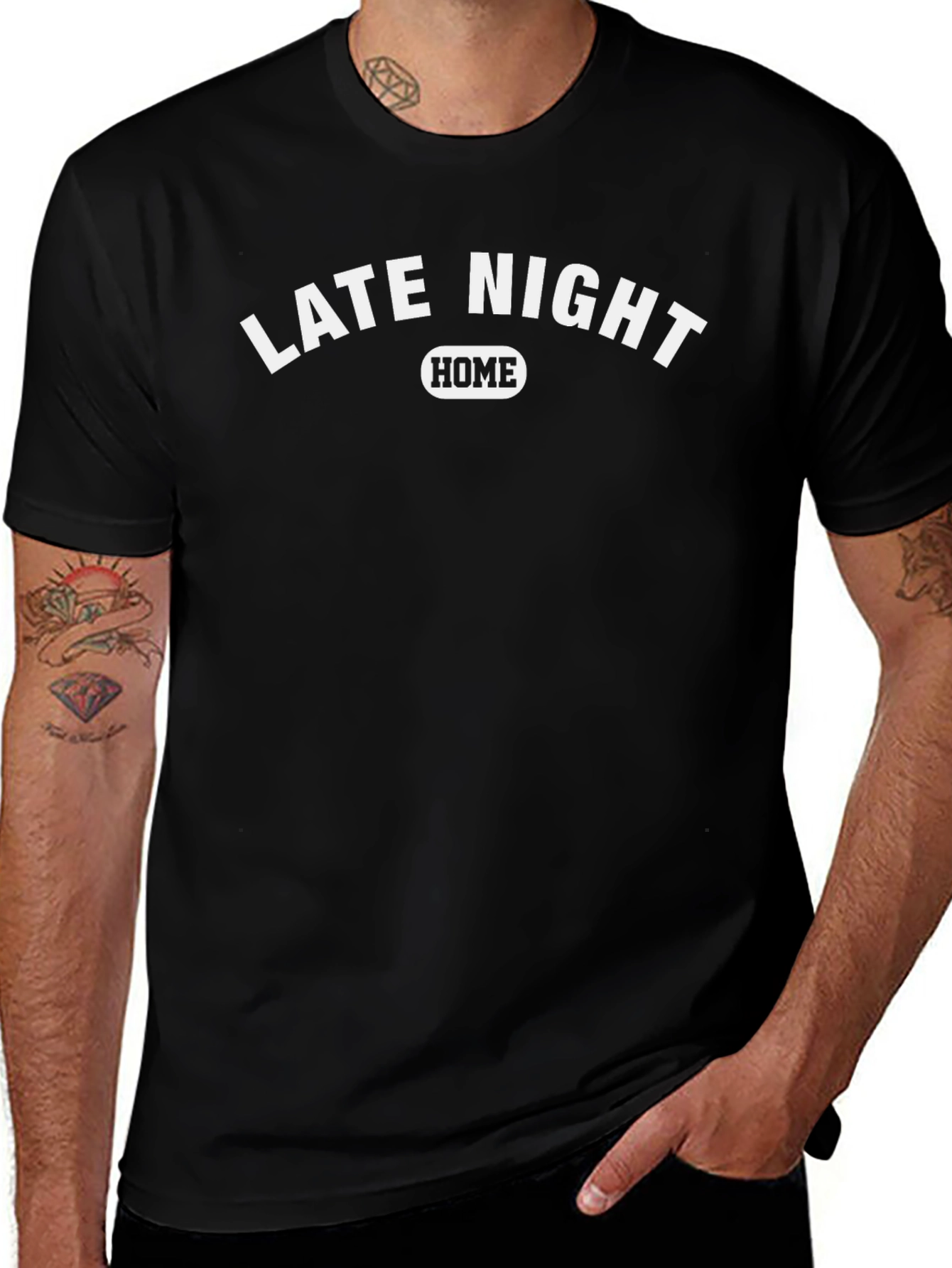 Camiseta Hombre Negra Late Night Home