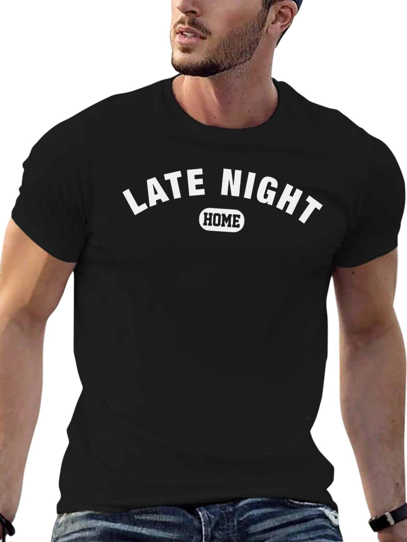 Camiseta Hombre Negra Late Night Home