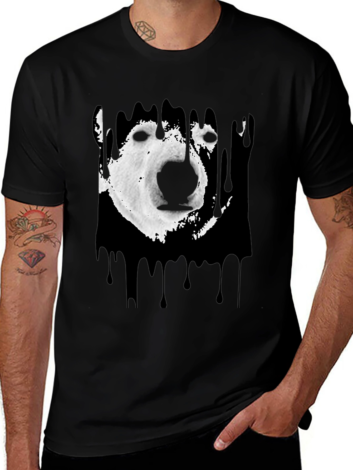 Camiseta Hombre Oso Polar Abstracto Diseño Moderno