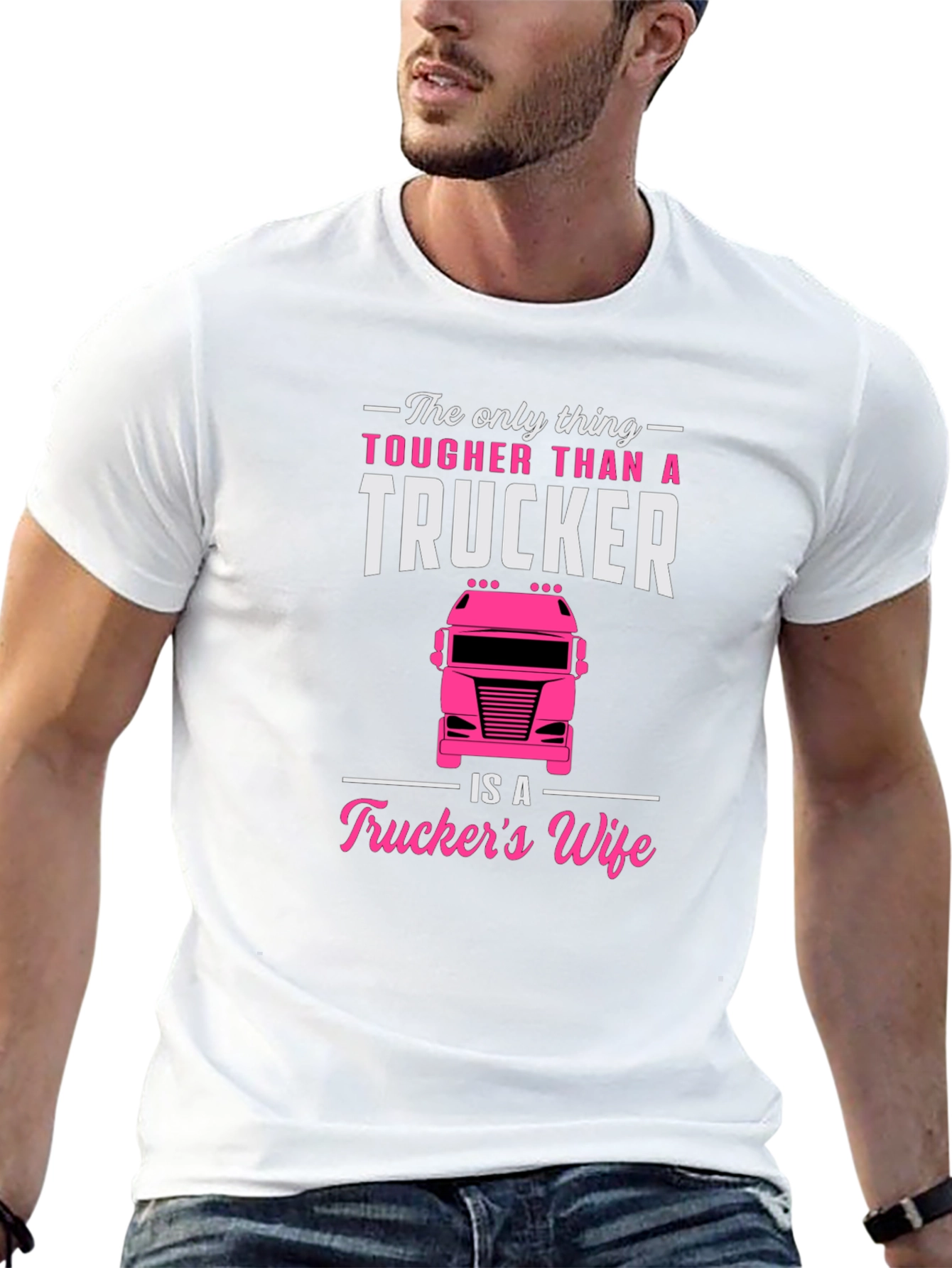 Camiseta Negra para Hombre - Truckers Wife