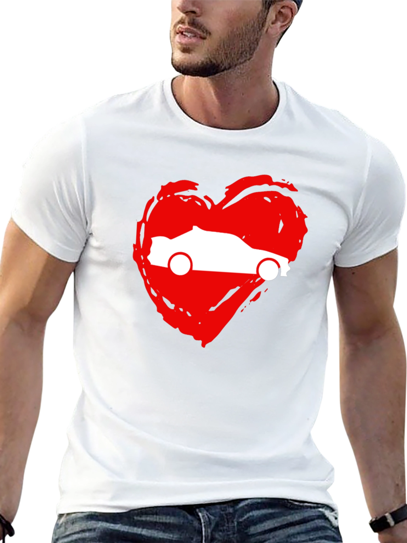 Camiseta Negra con Corazón y Coche