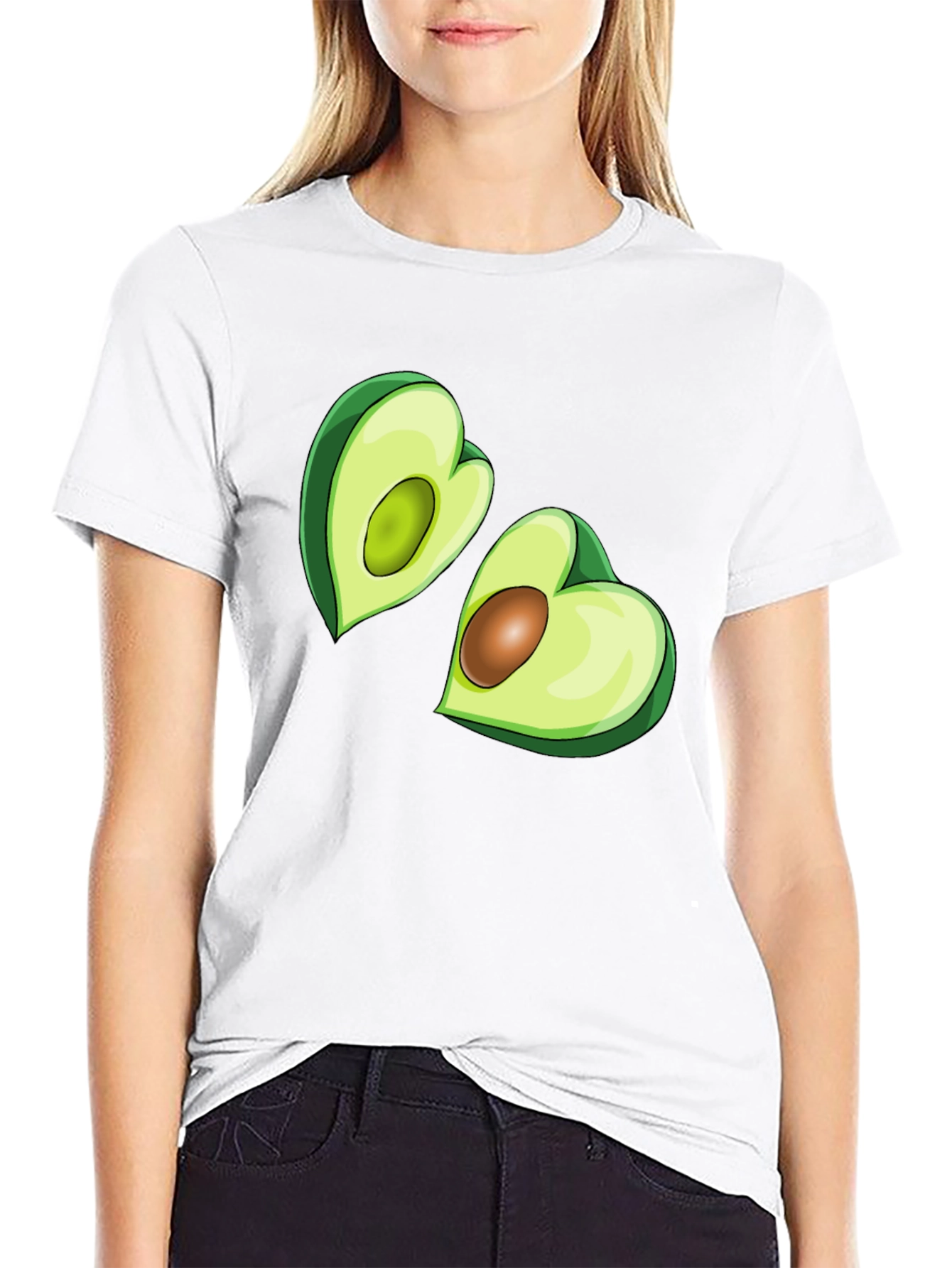 Camiseta Negra con Aguacates Enamorados