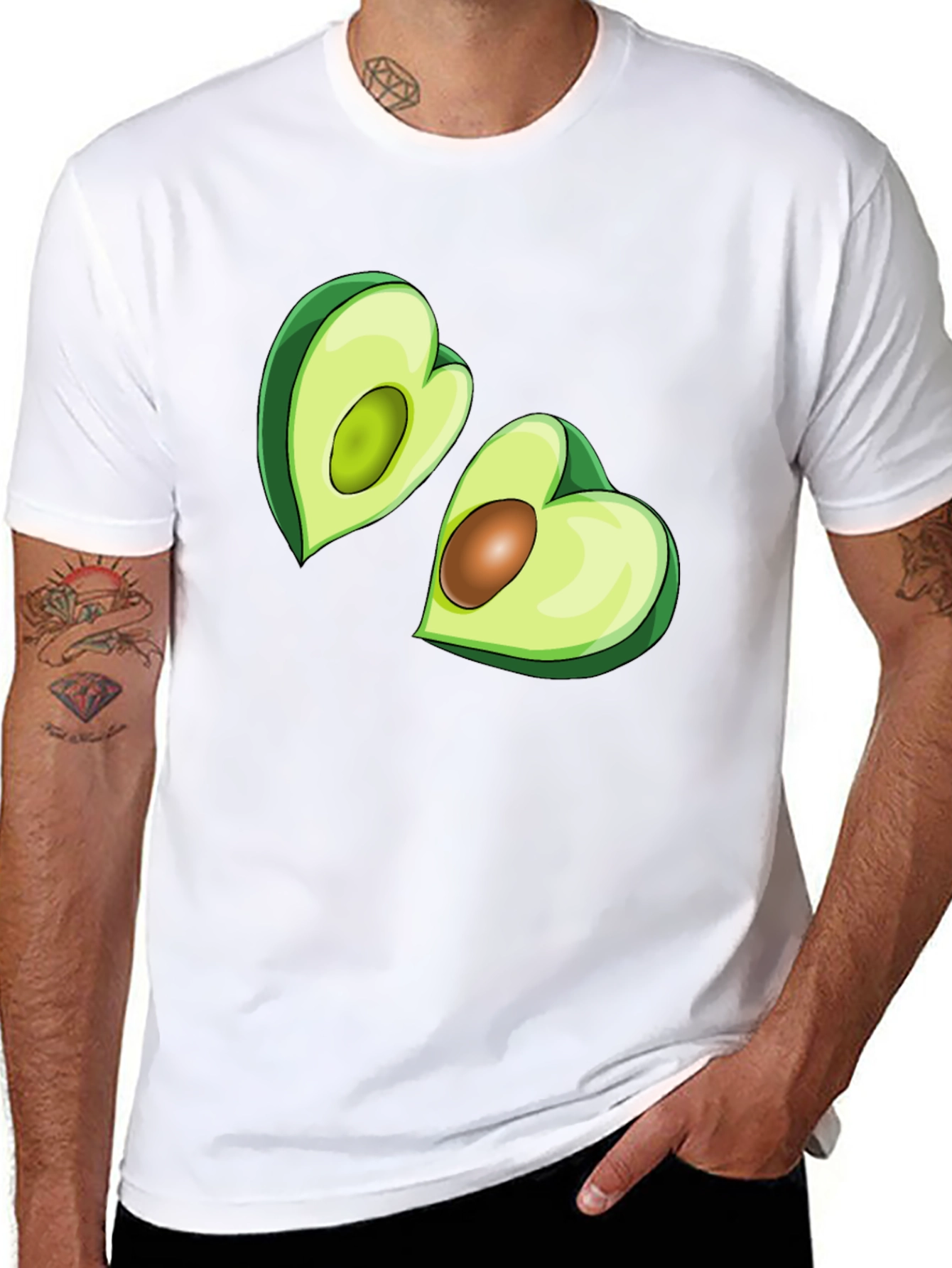 Camiseta Negra con Aguacates Enamorados