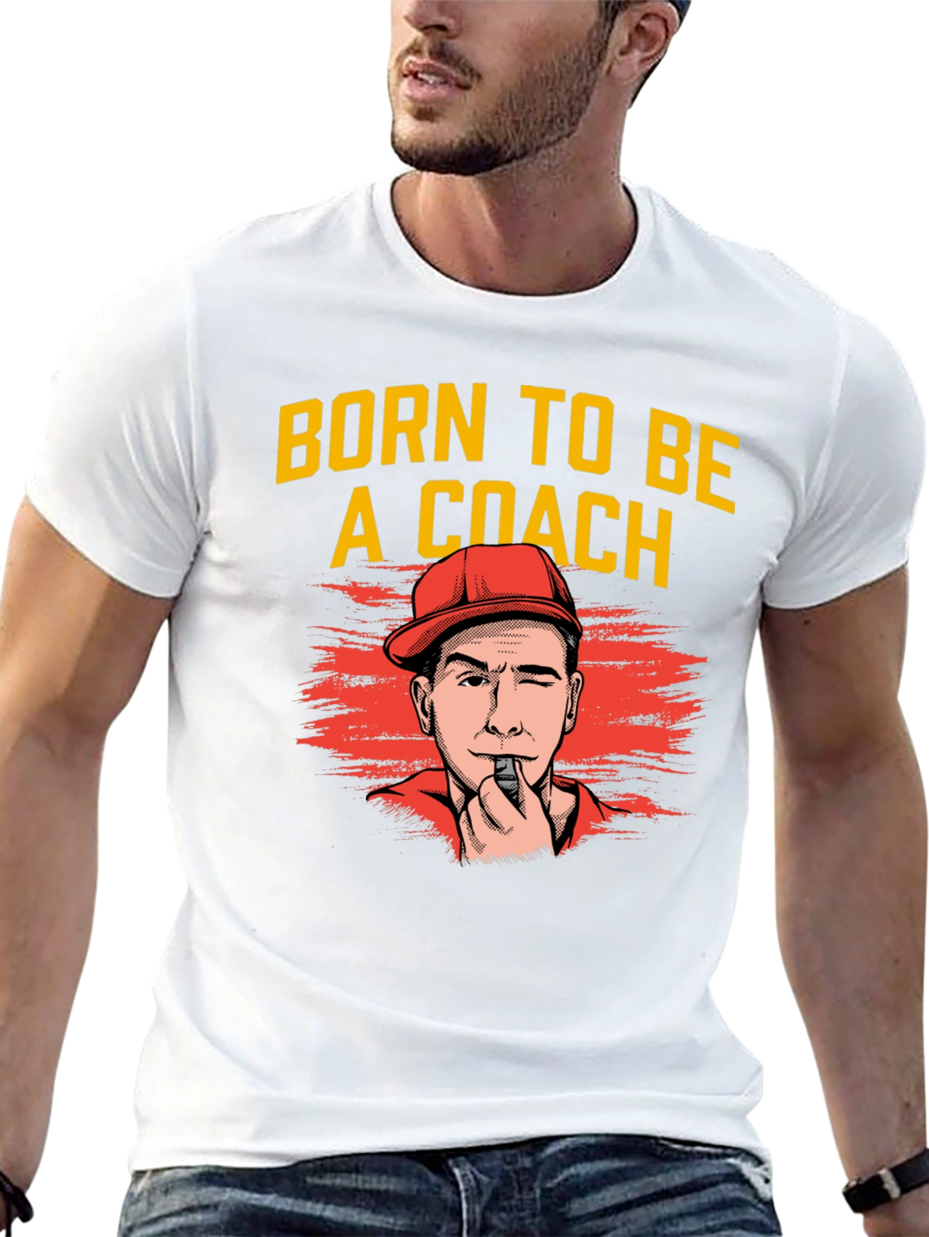 Camiseta Hombre Born to Be a Coach Negra