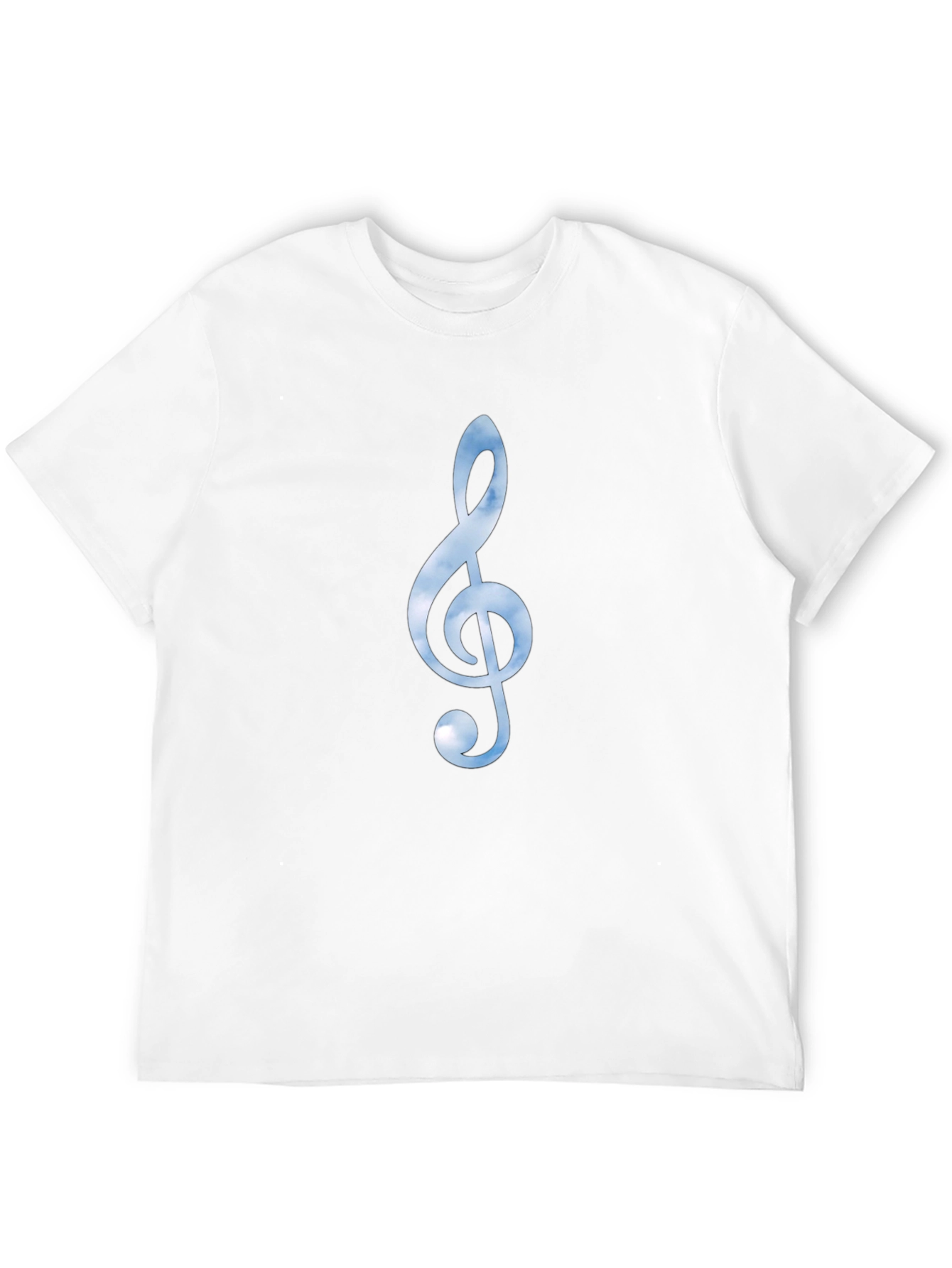 Camiseta Negra con Clave de Sol Celeste