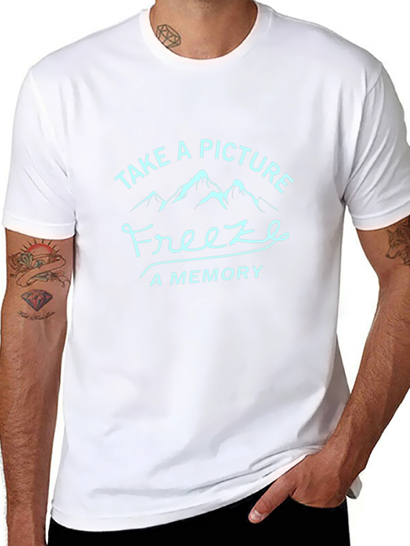 Camiseta Negra Take a Picture Freeze a Memory