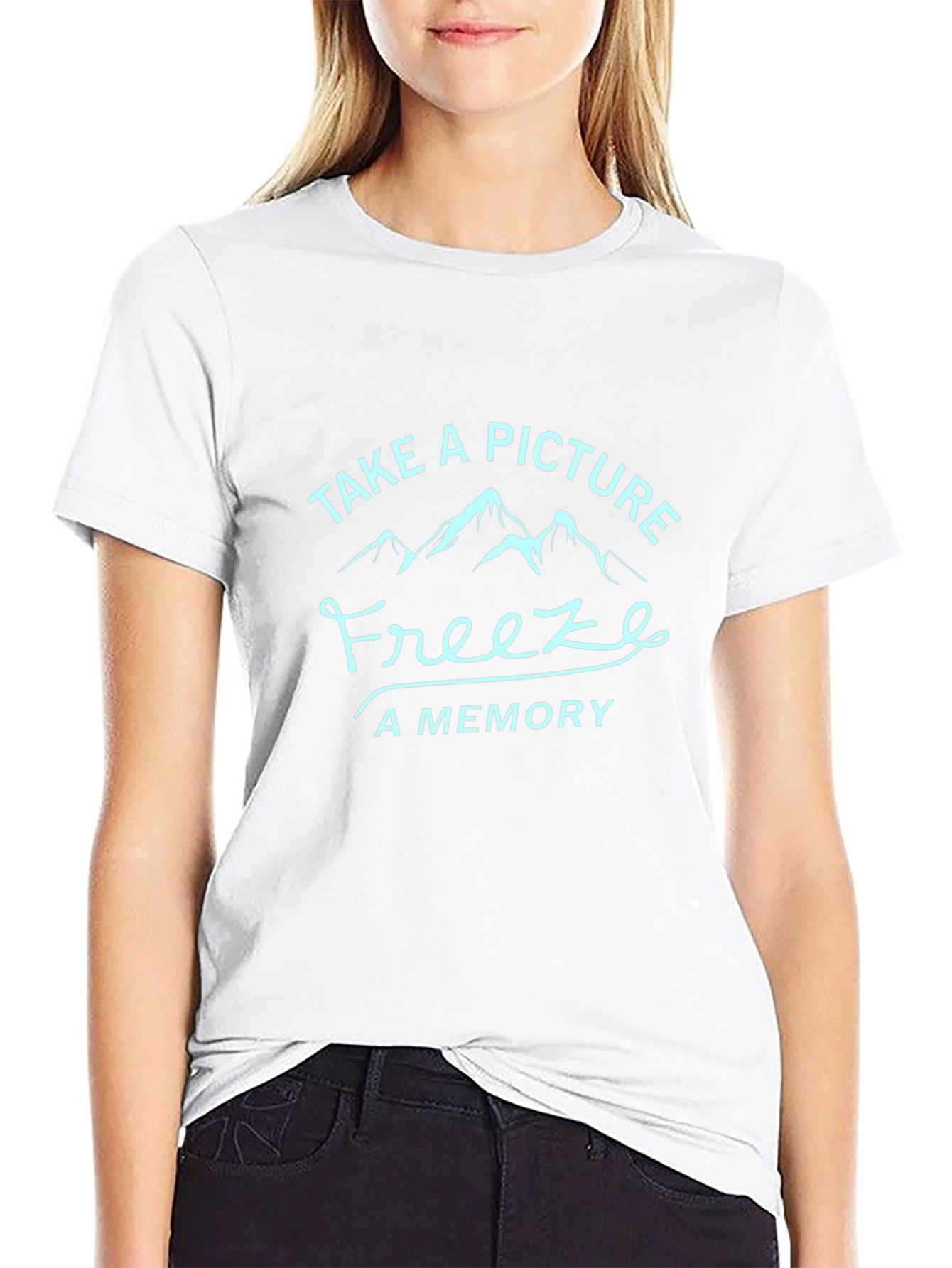 Camiseta Negra Take a Picture Freeze a Memory
