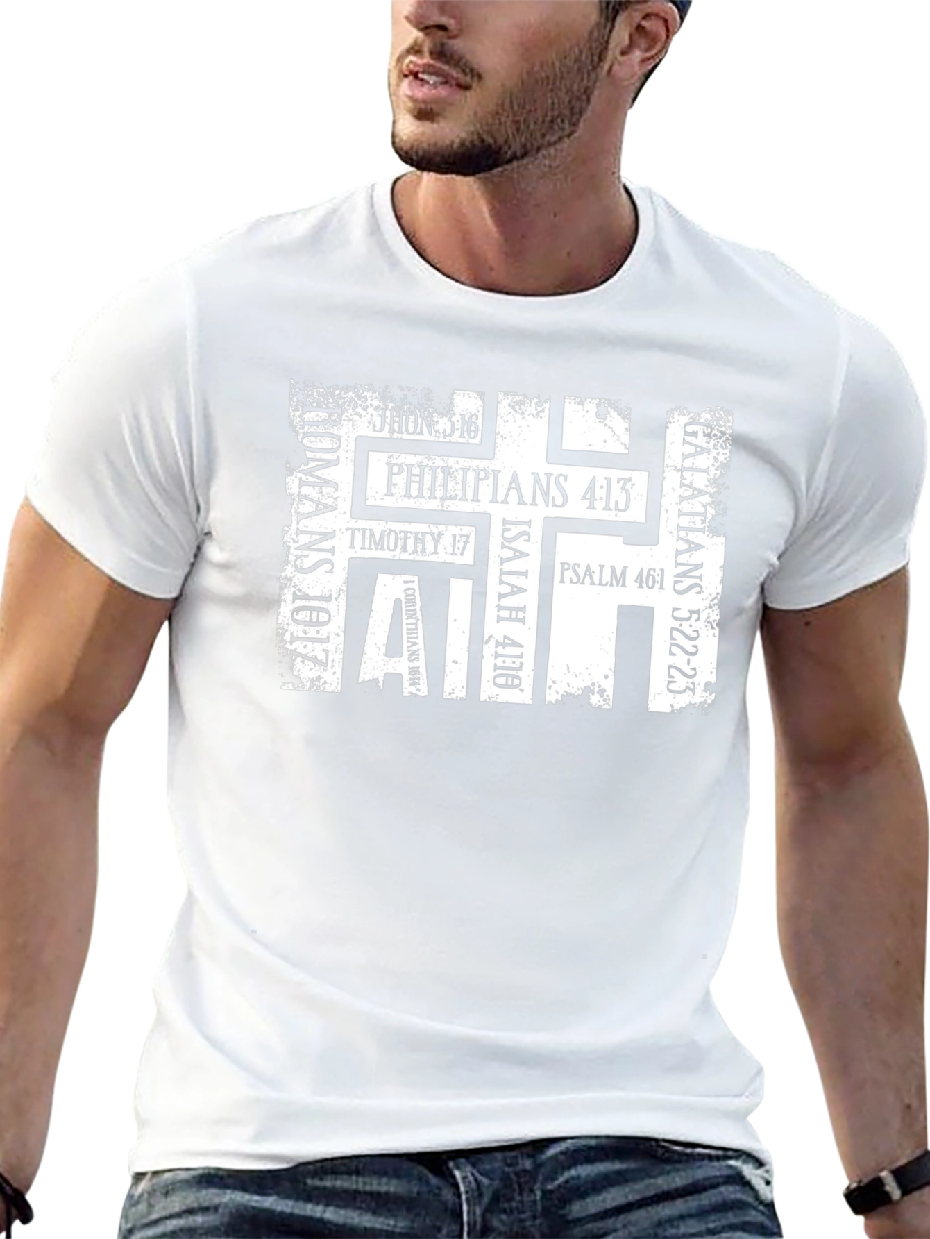 Camiseta Cristiana Fe Versículos Bíblicos