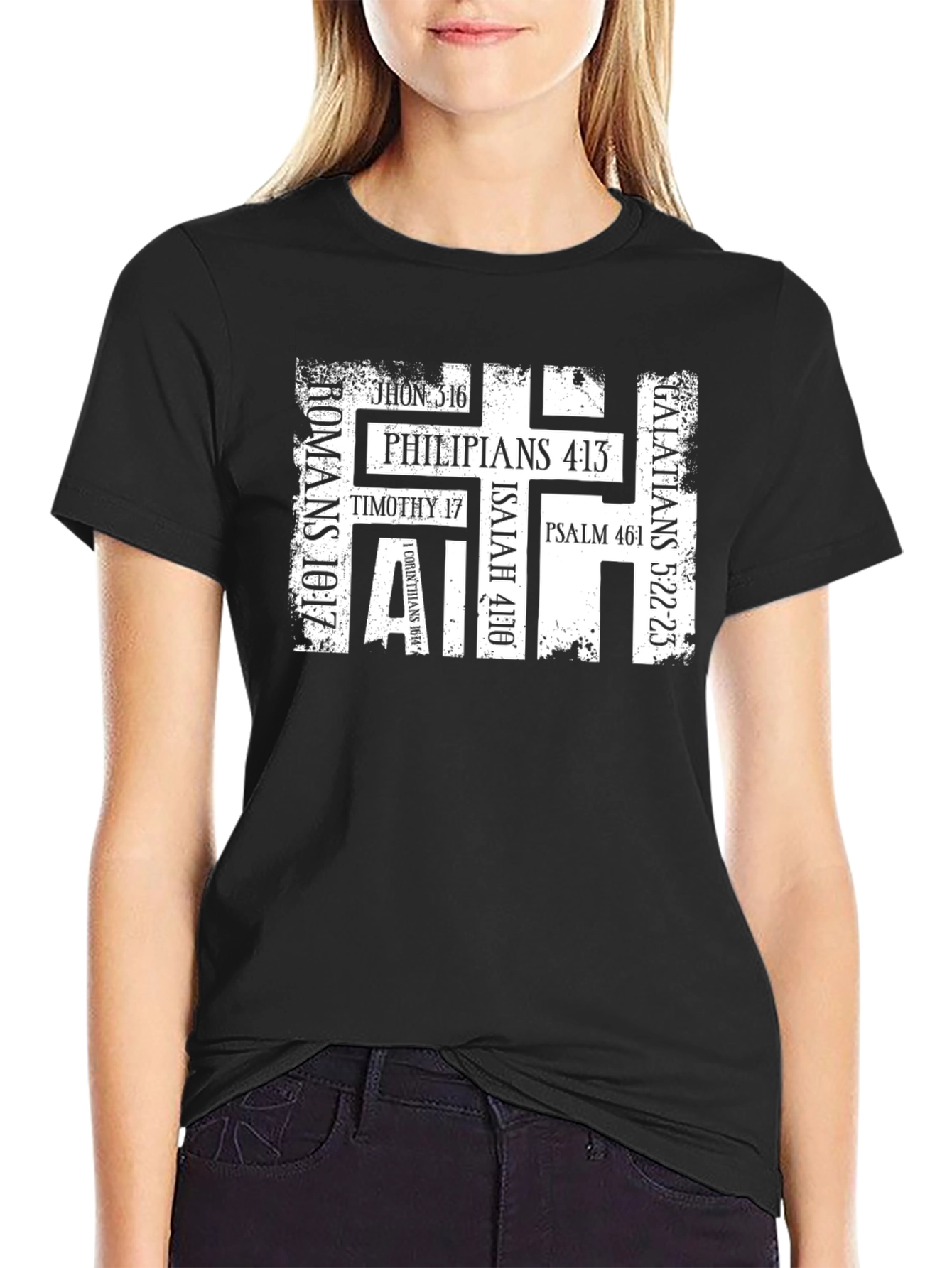 Camiseta Cristiana Fe Versículos Bíblicos