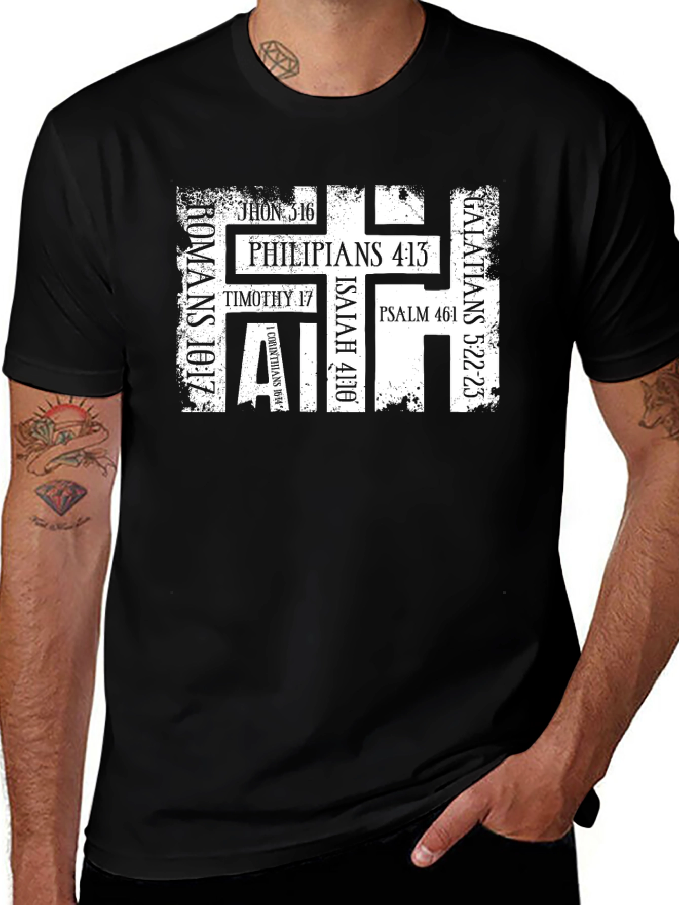Camiseta Cristiana Fe Versículos Bíblicos