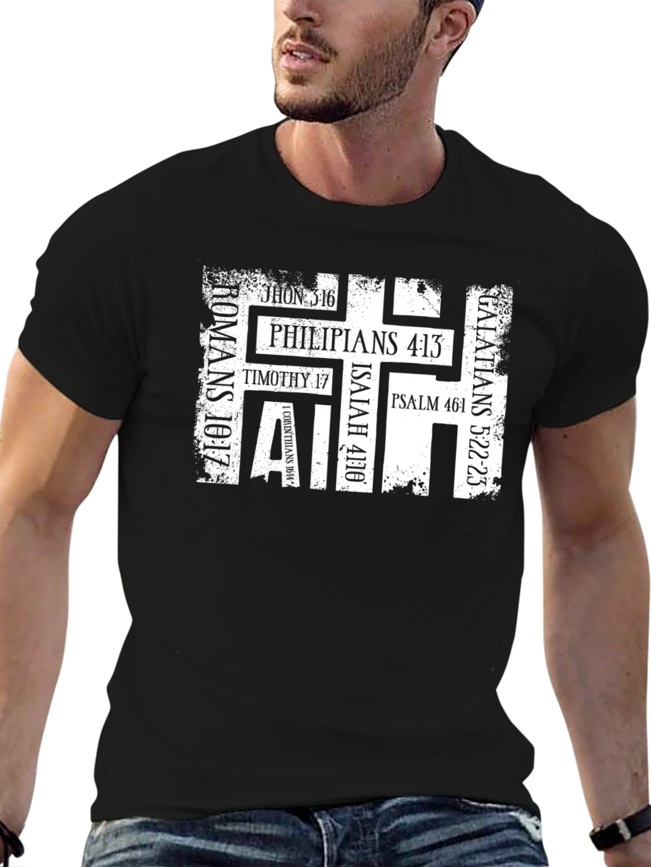 Camiseta Cristiana Fe Versículos Bíblicos