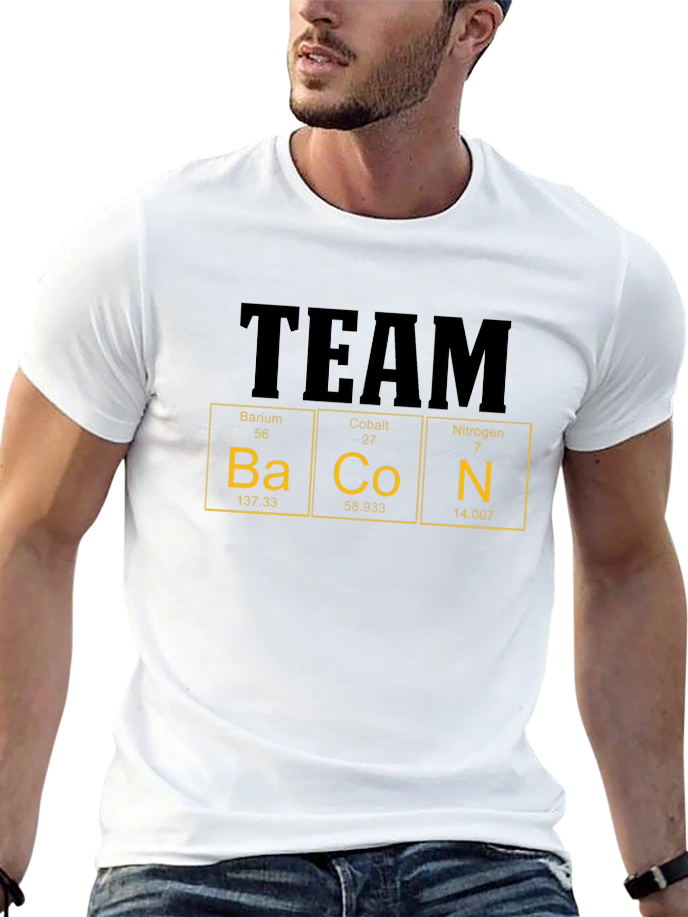 Camiseta Hombre Team Bacon - Tabla Periódica Divertida