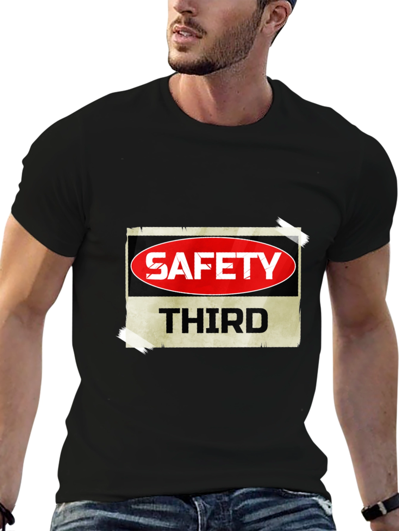 Camiseta Negra Safety Third para Hombre
