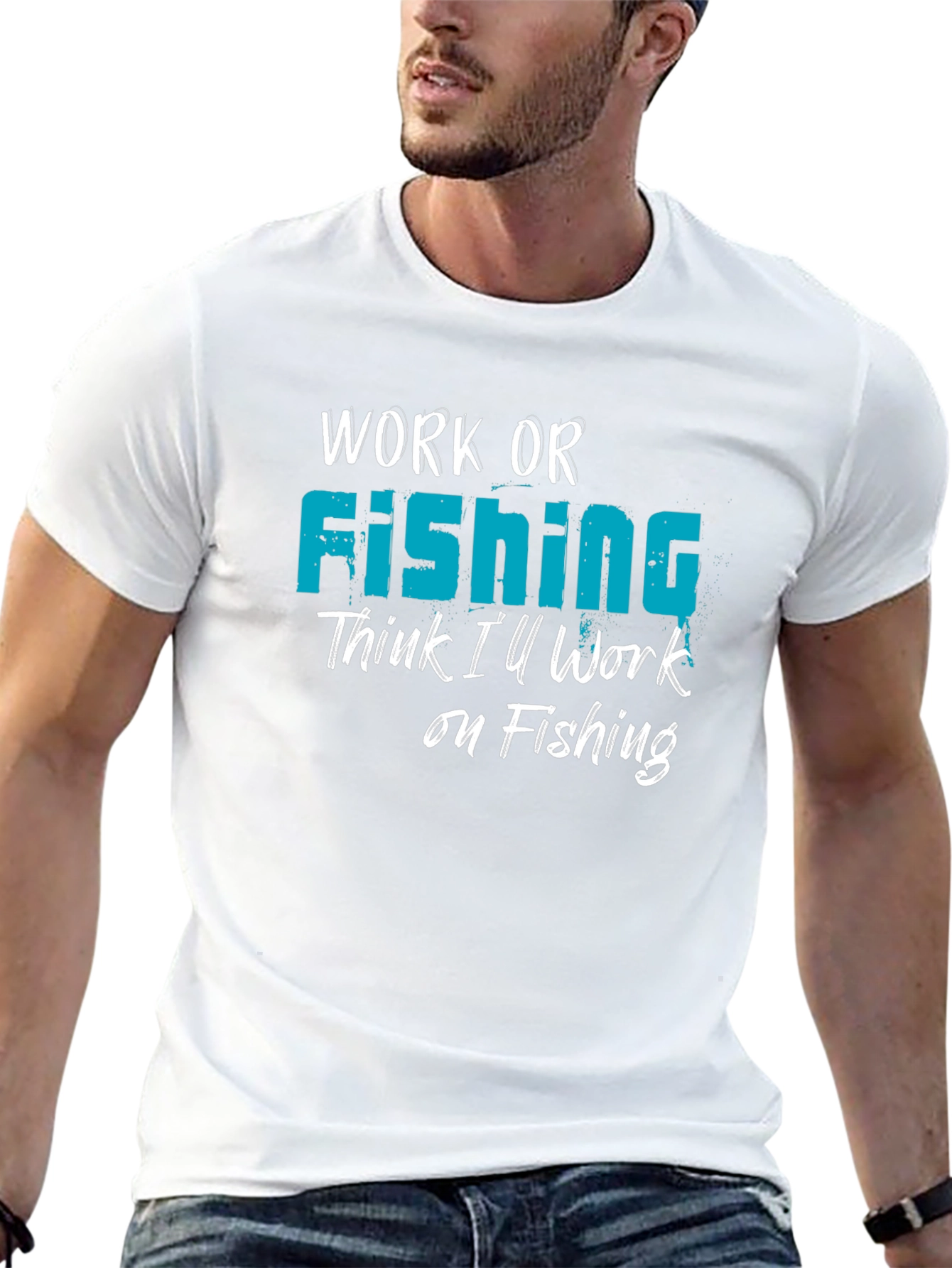 Camiseta Negra Work or Fishing